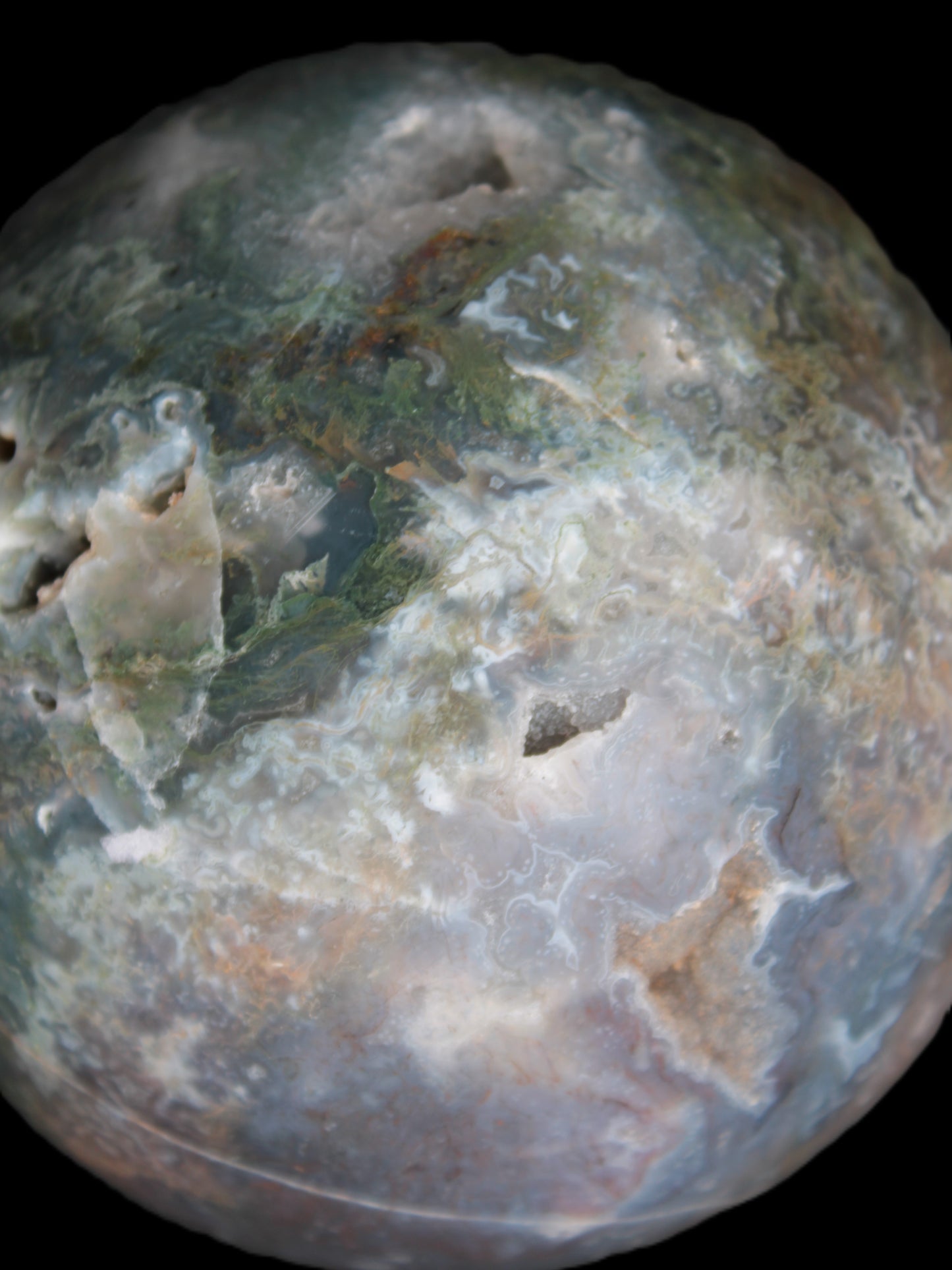 Ocean Moss Agate sphere 118mm 1781g Rocks and Things