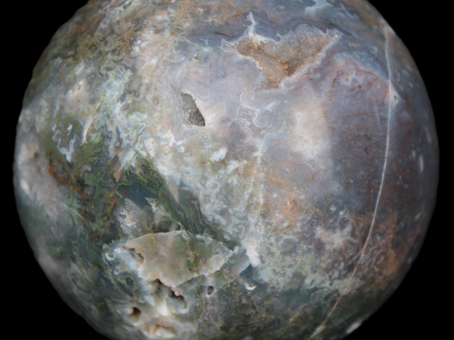 Ocean Moss Agate sphere 118mm 1781g Rocks and Things