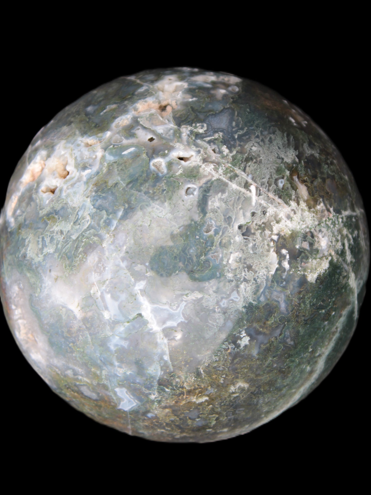 Ocean Moss Agate sphere 118mm 1781g Rocks and Things
