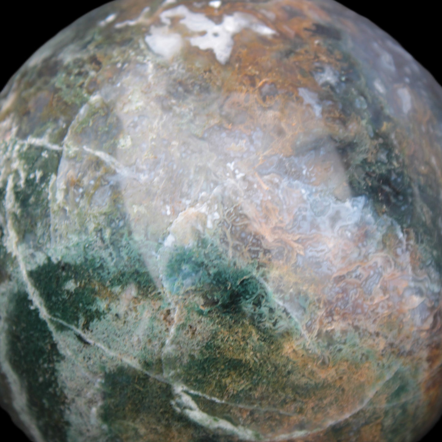 Ocean Moss Agate sphere 118mm 1781g Rocks and Things