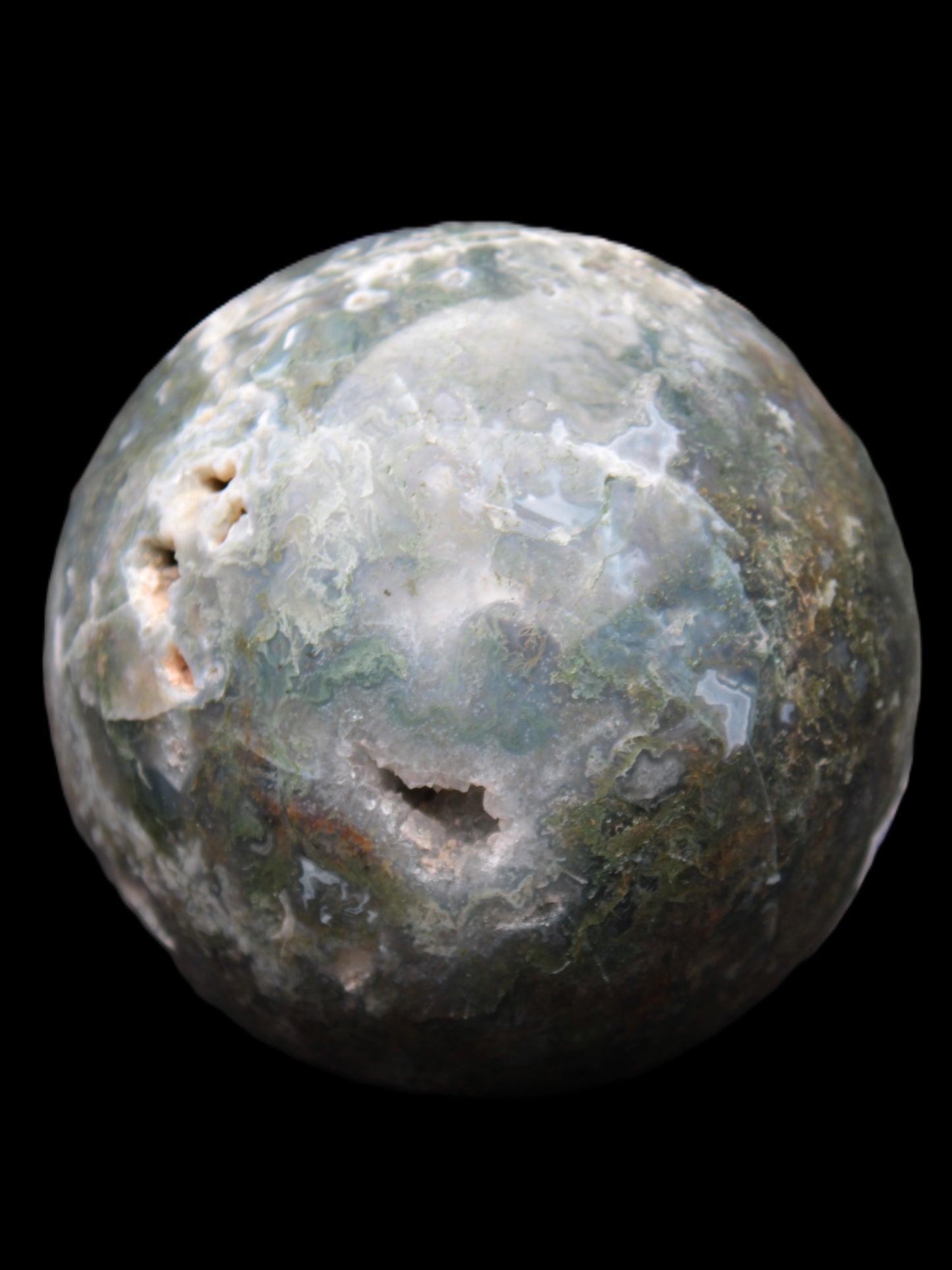 Ocean Moss Agate sphere 118mm 1781g Rocks and Things