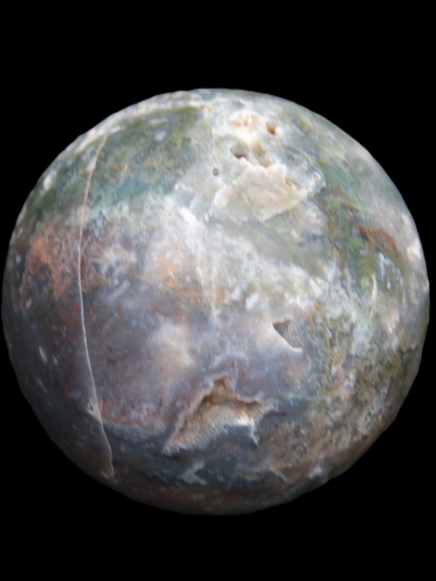 Ocean Moss Agate sphere 118mm 1781g - Rocks and Things Store