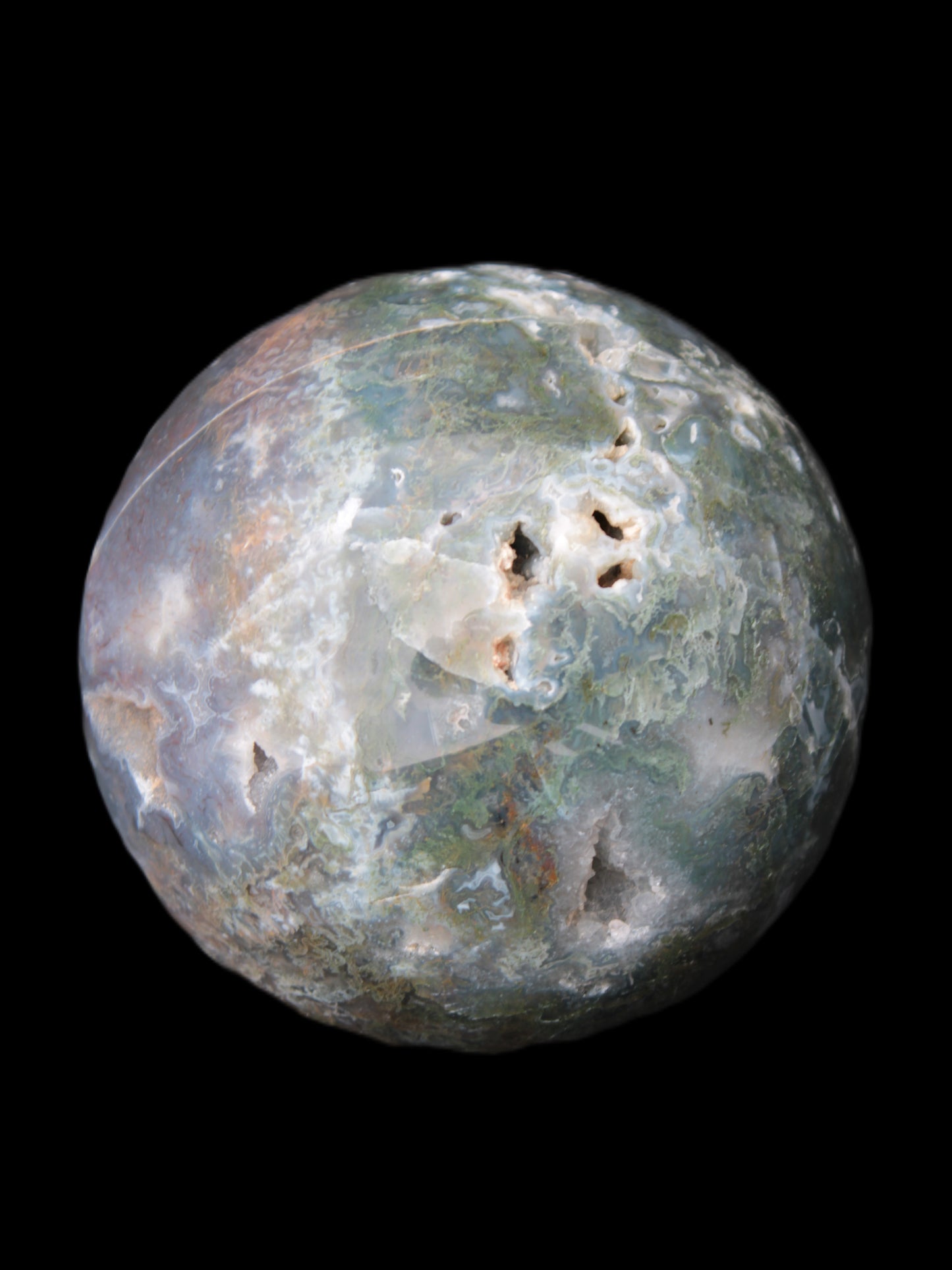 Ocean Moss Agate sphere 118mm 1781g Rocks and Things