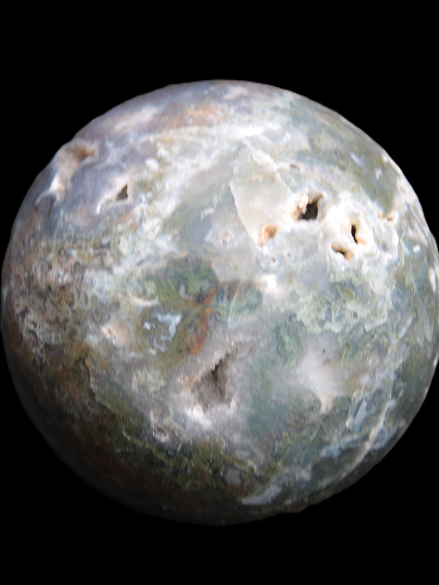 Ocean Moss Agate sphere 118mm 1781g Rocks and Things