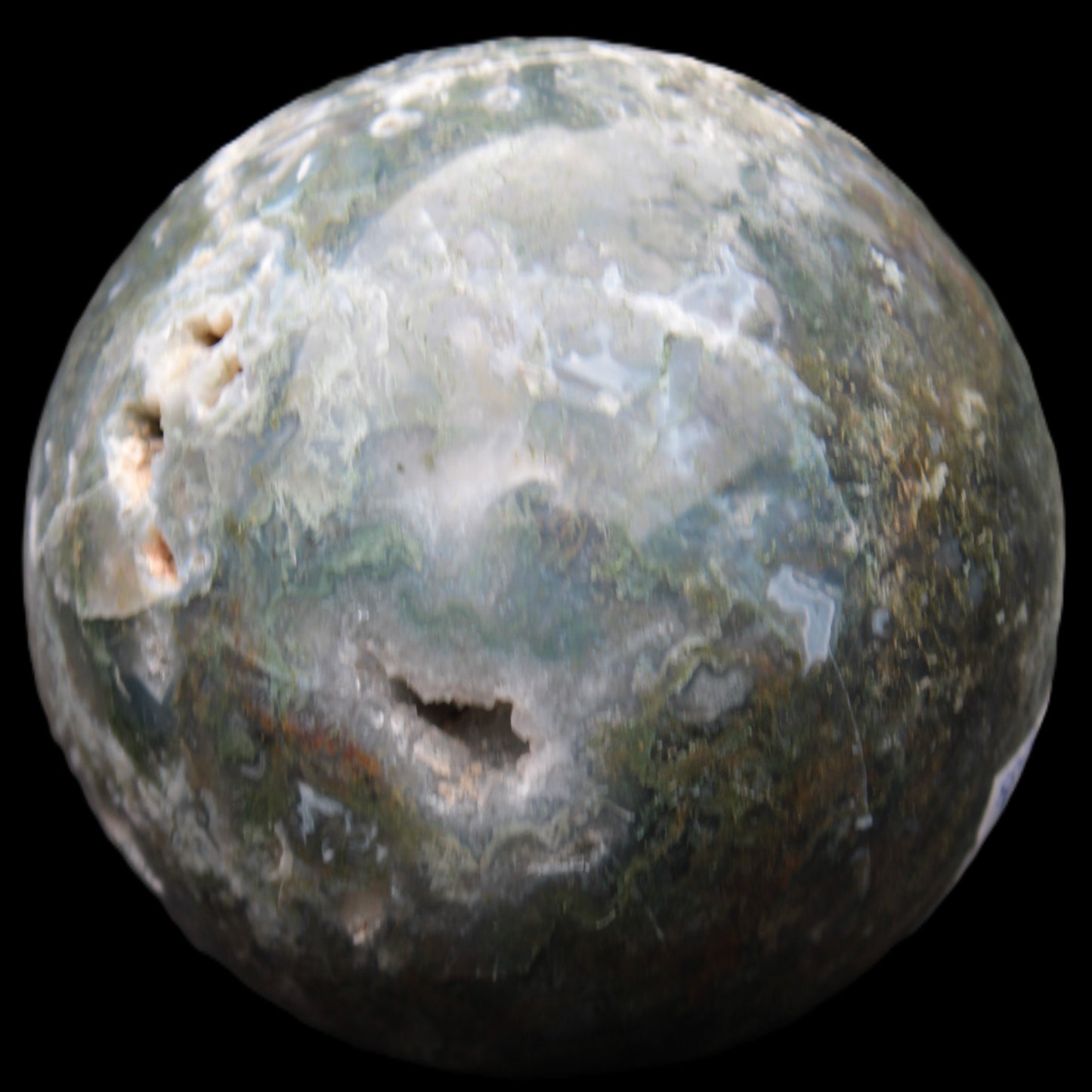 Ocean Moss Agate sphere 118mm 1781g Rocks and Things