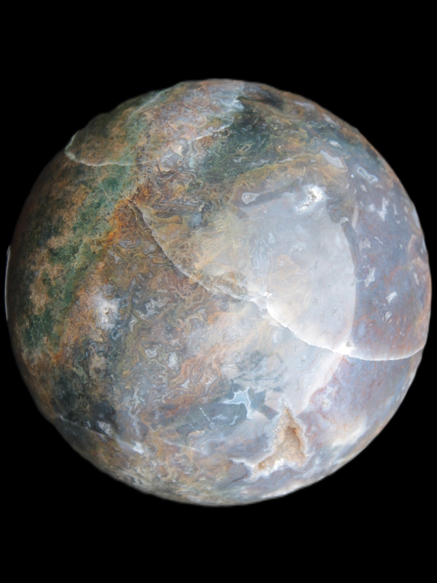 Ocean Moss Agate sphere 118mm 1781g - Rocks and Things Store
