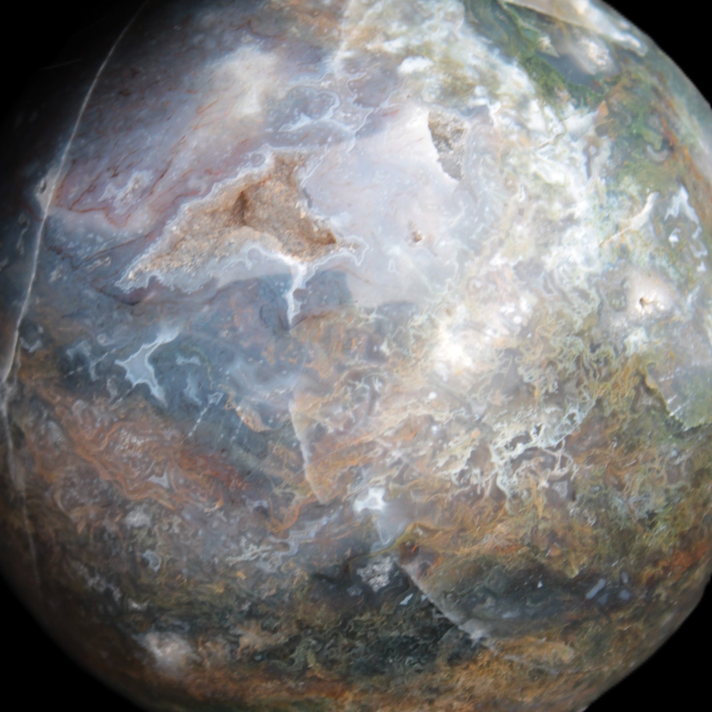 Ocean Moss Agate sphere 118mm 1781g Rocks and Things