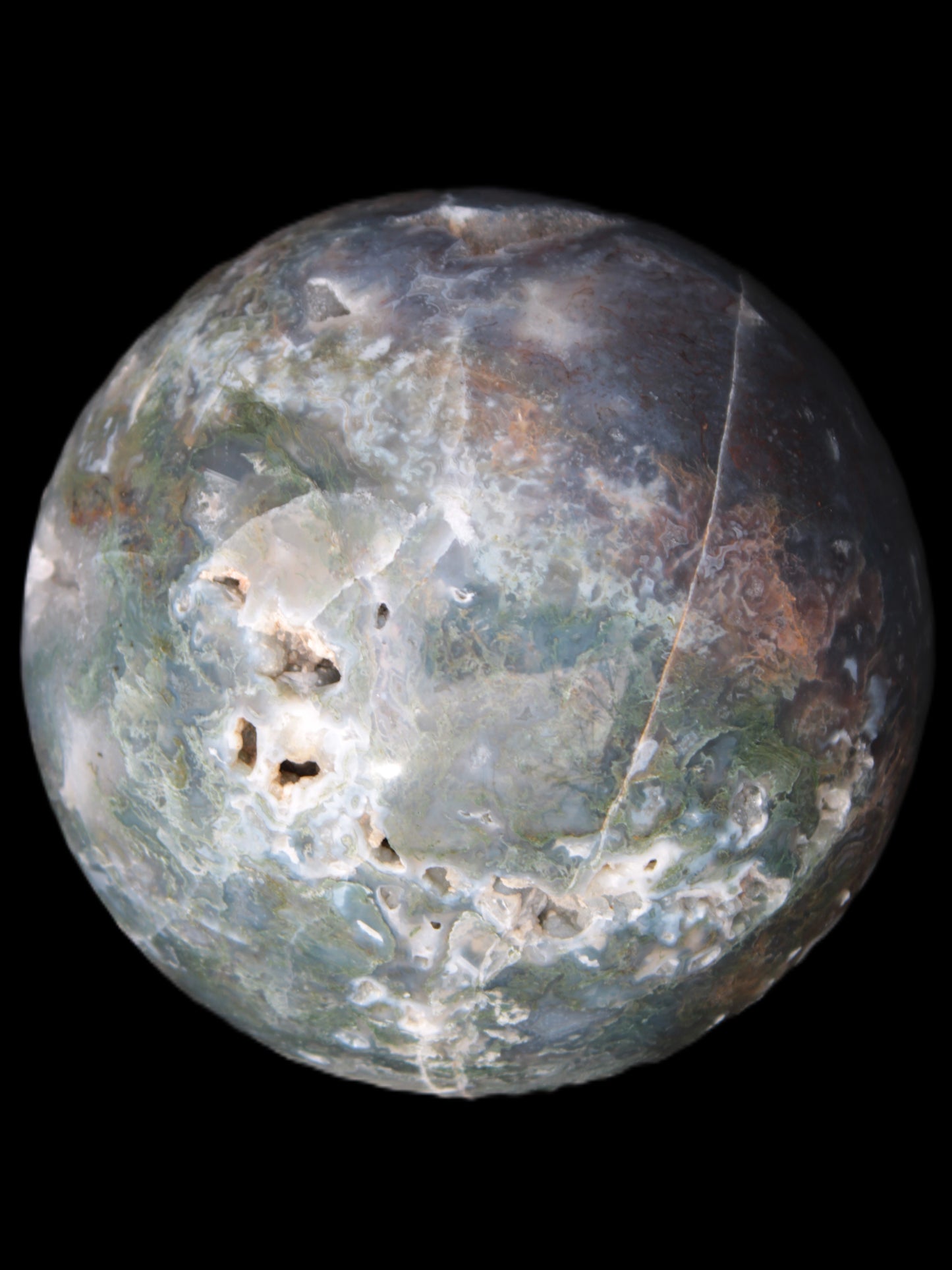 Ocean Moss Agate sphere 118mm 1781g Rocks and Things