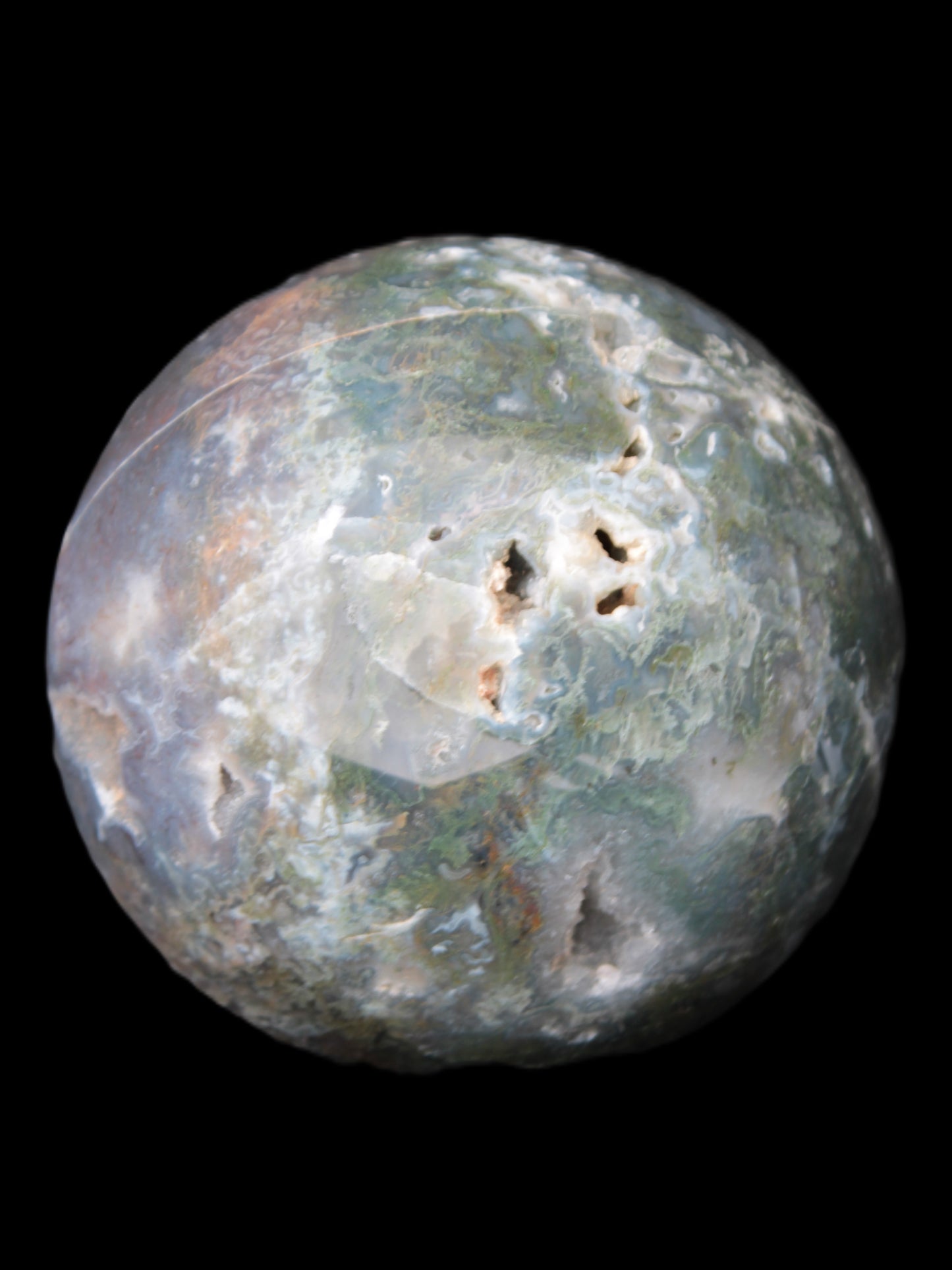 Ocean Moss Agate sphere 118mm 1781g Rocks and Things