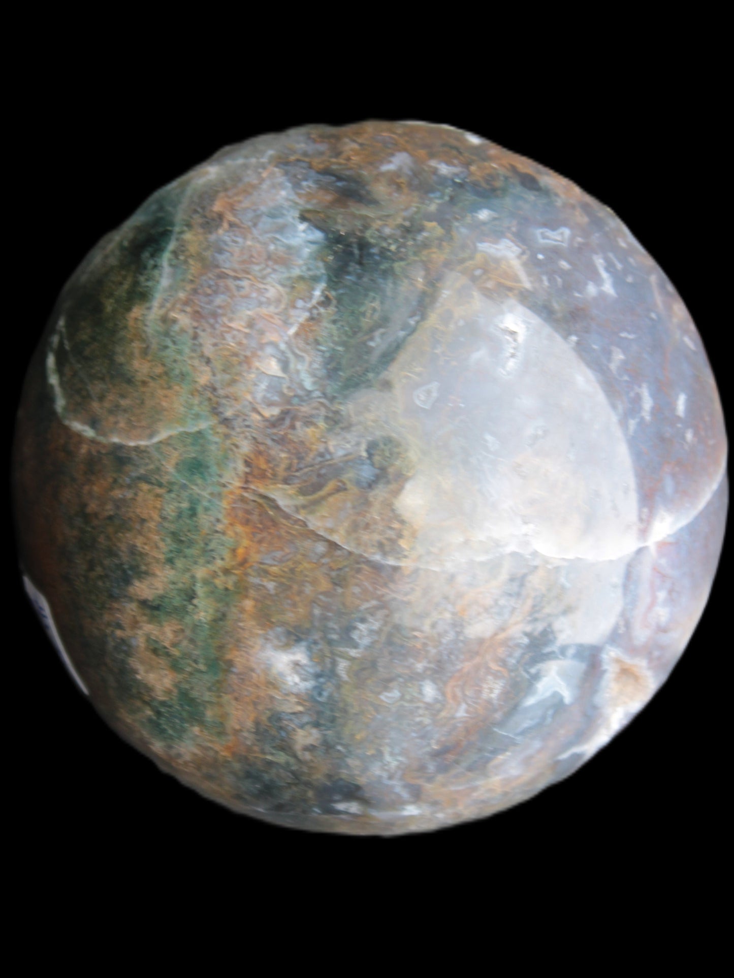 Ocean Moss Agate sphere 118mm 1781g - Rocks and Things Store