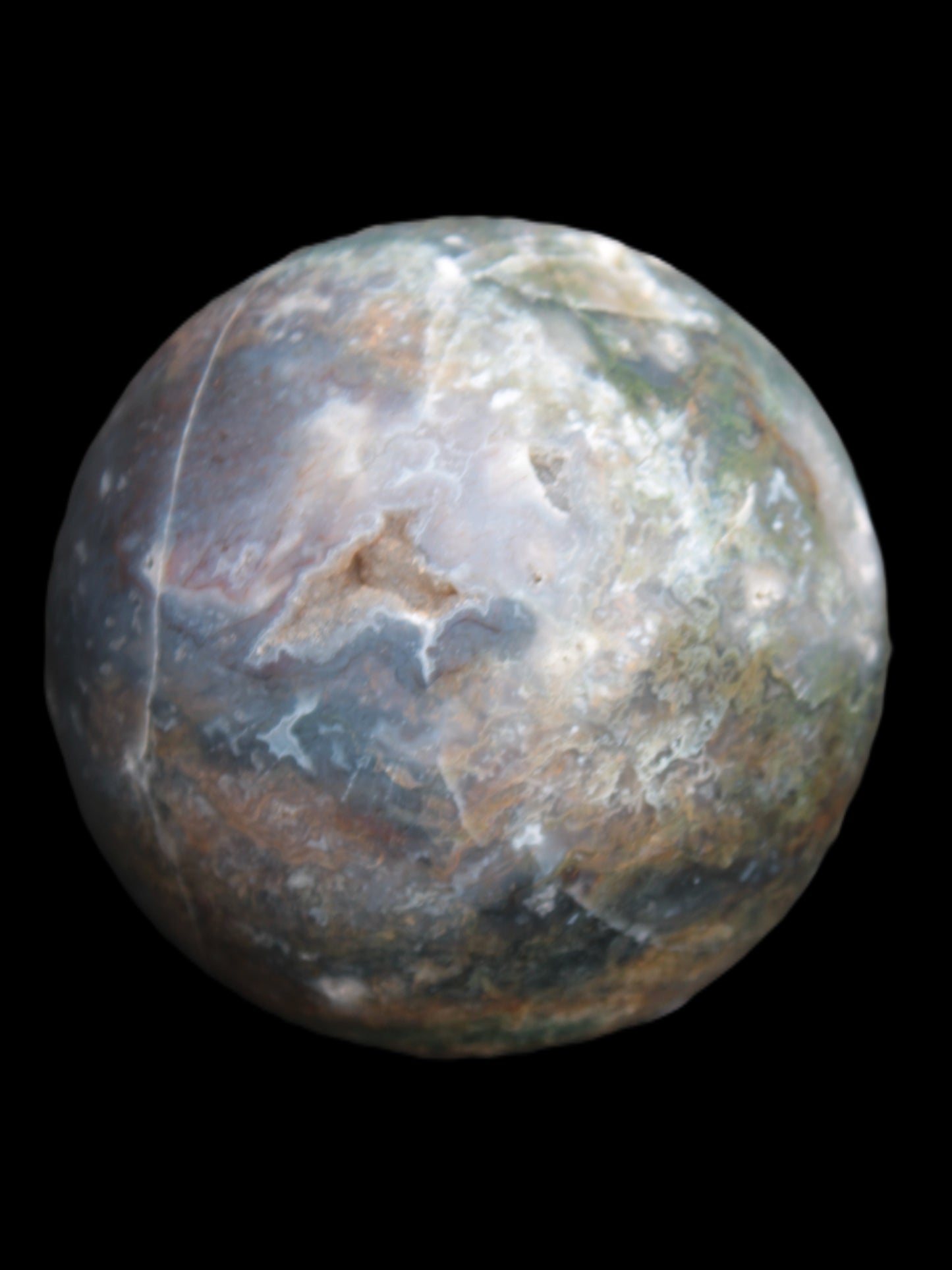 Ocean Moss Agate sphere 118mm 1781g Rocks and Things