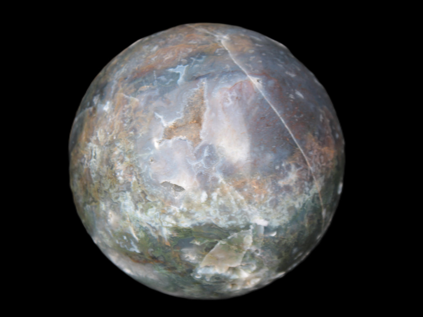Ocean Moss Agate sphere 118mm 1781g Rocks and Things