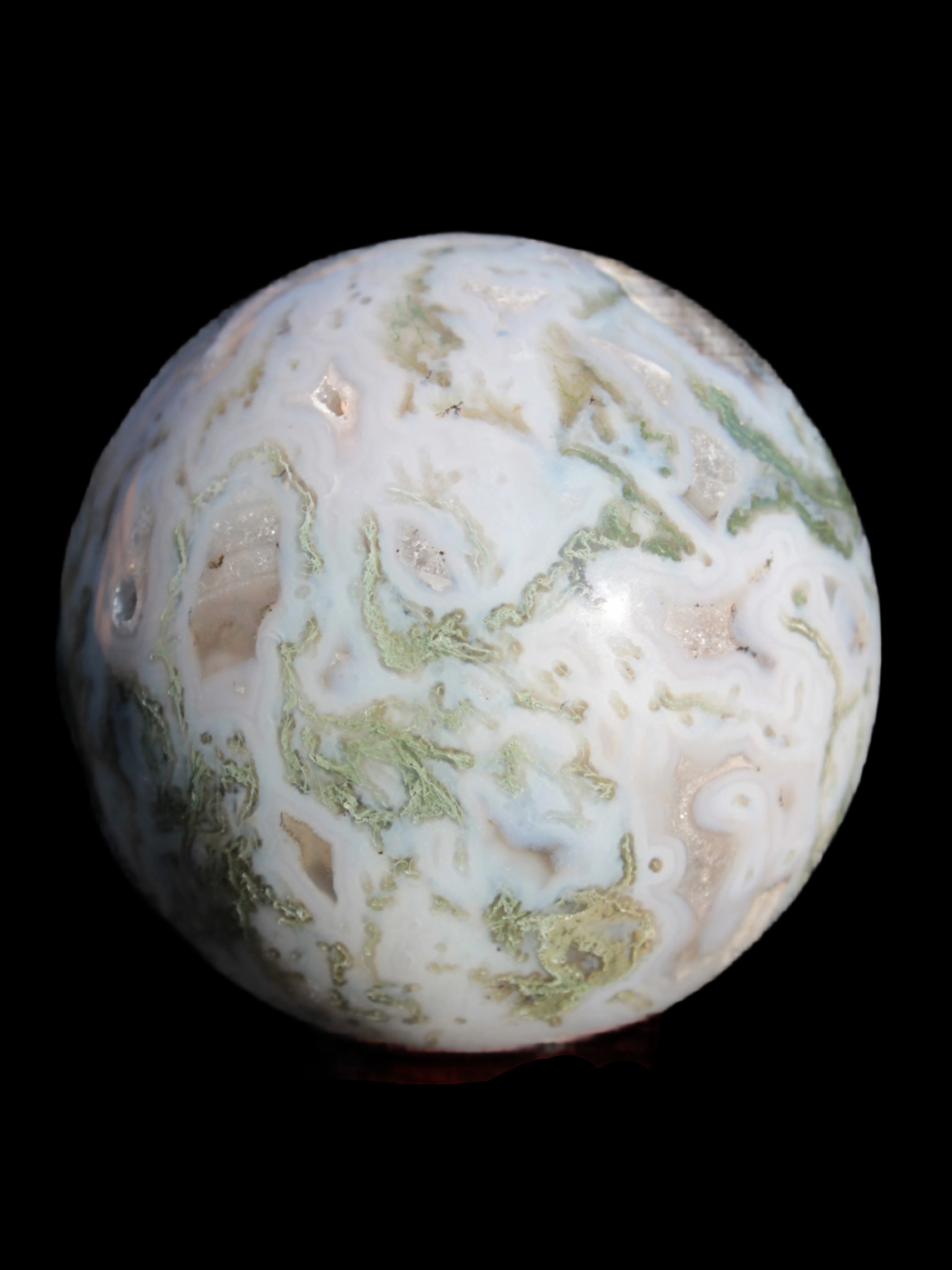 Moss Agate sphere 335g - Rocks and Things Store