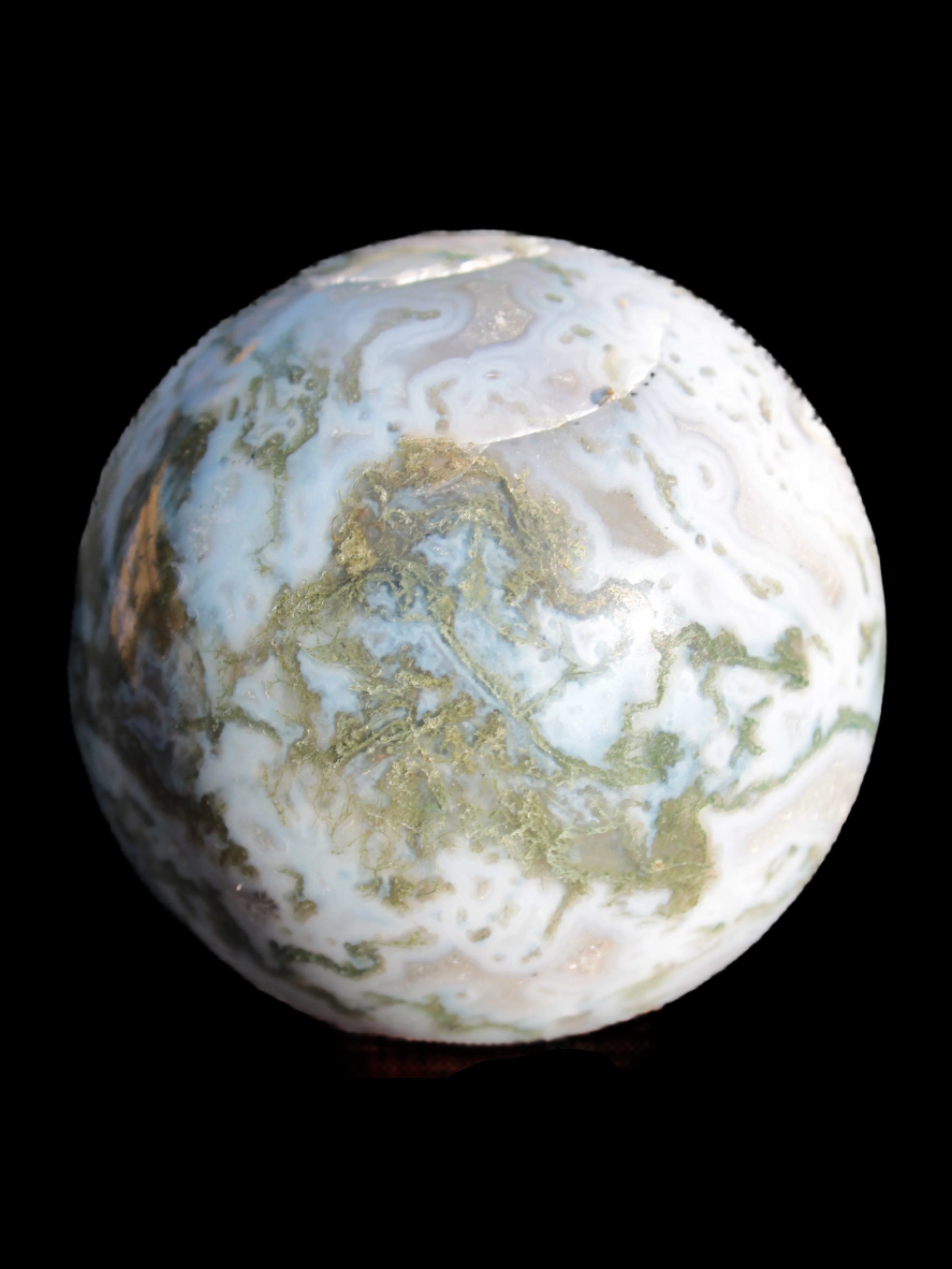 Moss Agate sphere 335g - Rocks and Things Store