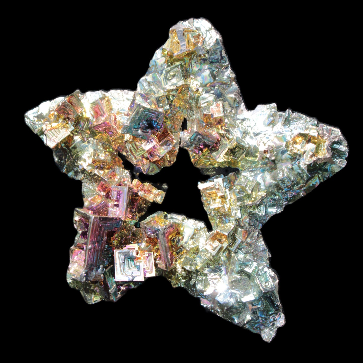 Spectacular Bismuth rainbow star 106*102*30mm 277g Rocks and Things Store