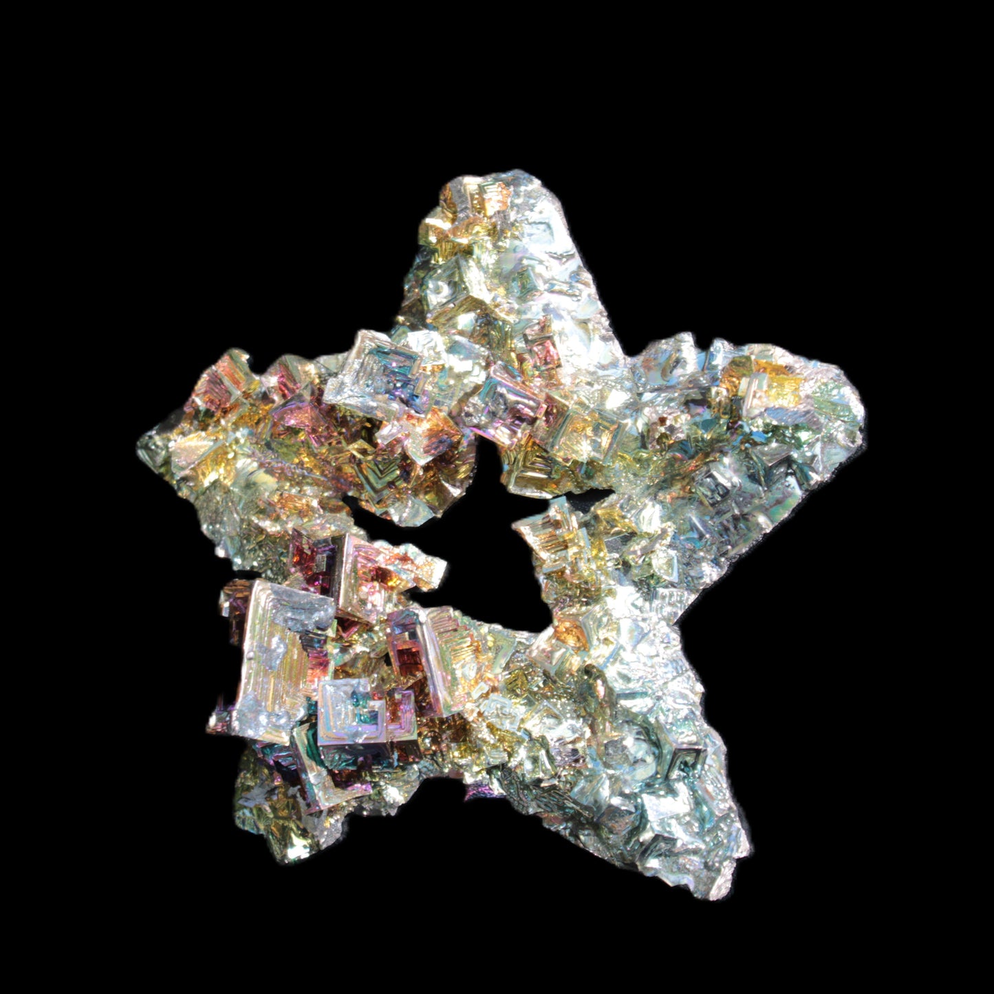 Spectacular Bismuth rainbow star 106*102*30mm 277g Rocks and Things Store