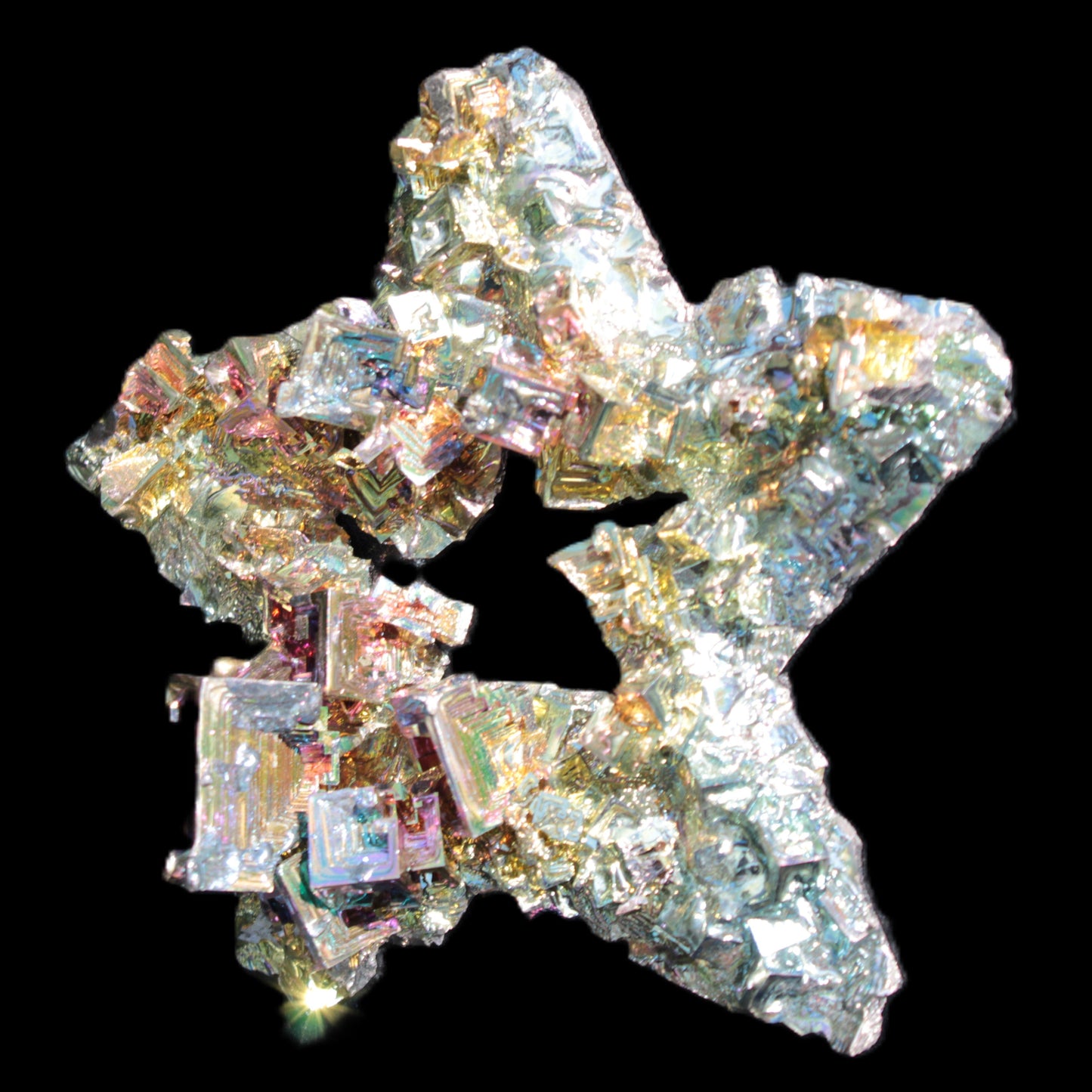 Spectacular Bismuth rainbow star 106*102*30mm 277g Rocks and Things Store