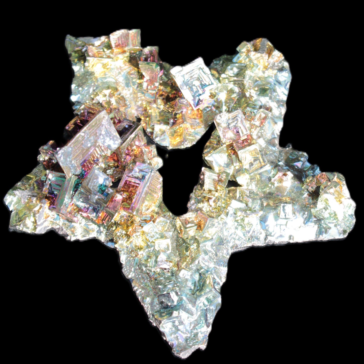 Spectacular Bismuth rainbow star 106*102*30mm 277g Rocks and Things Store