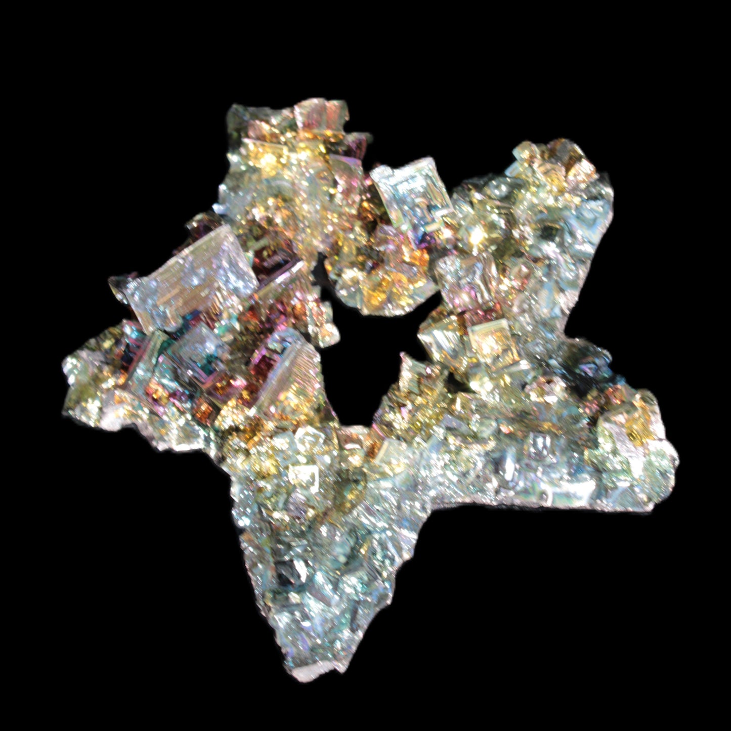 Spectacular Bismuth rainbow star 106*102*30mm 277g Rocks and Things Store