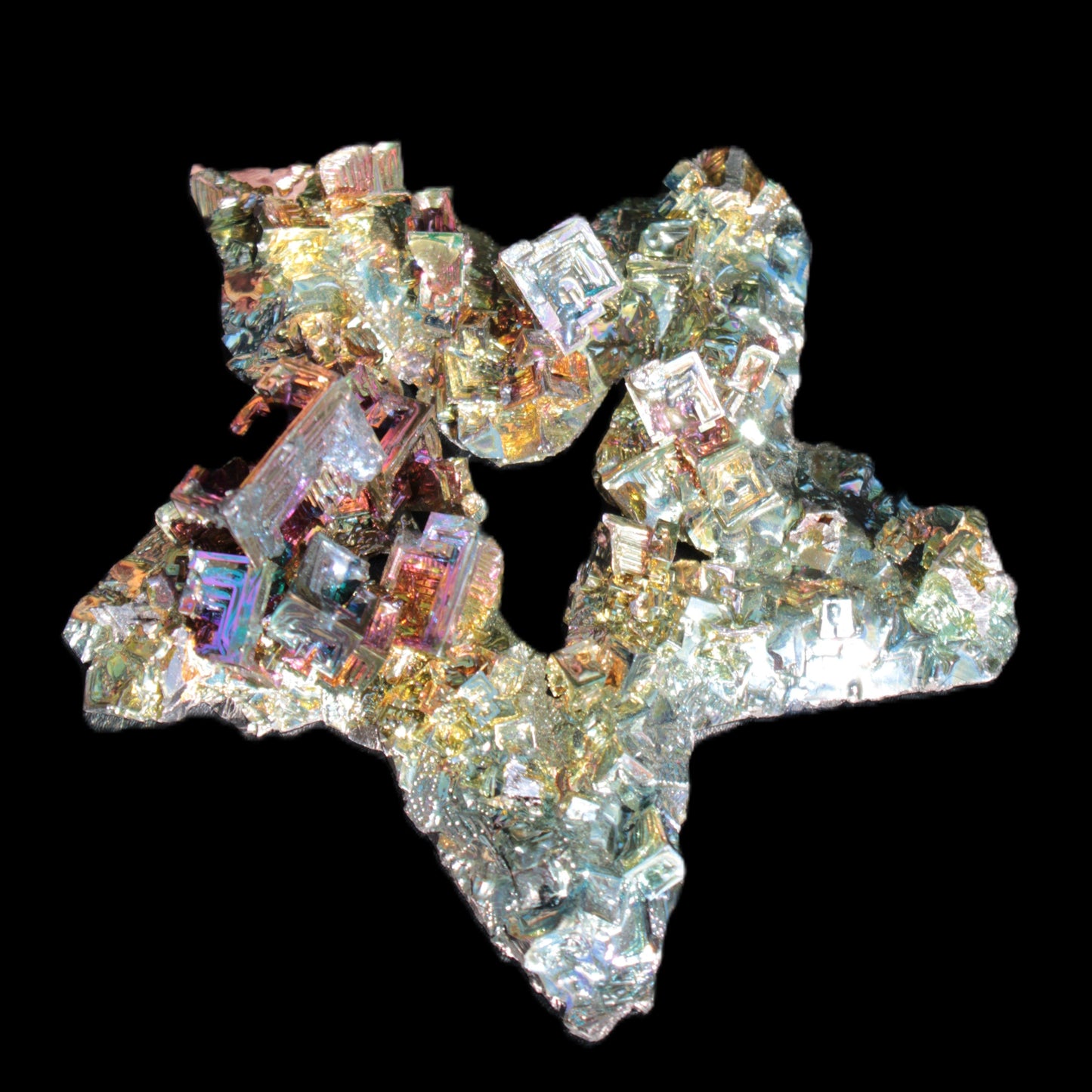 Spectacular Bismuth rainbow star 106*102*30mm 277g Rocks and Things Store