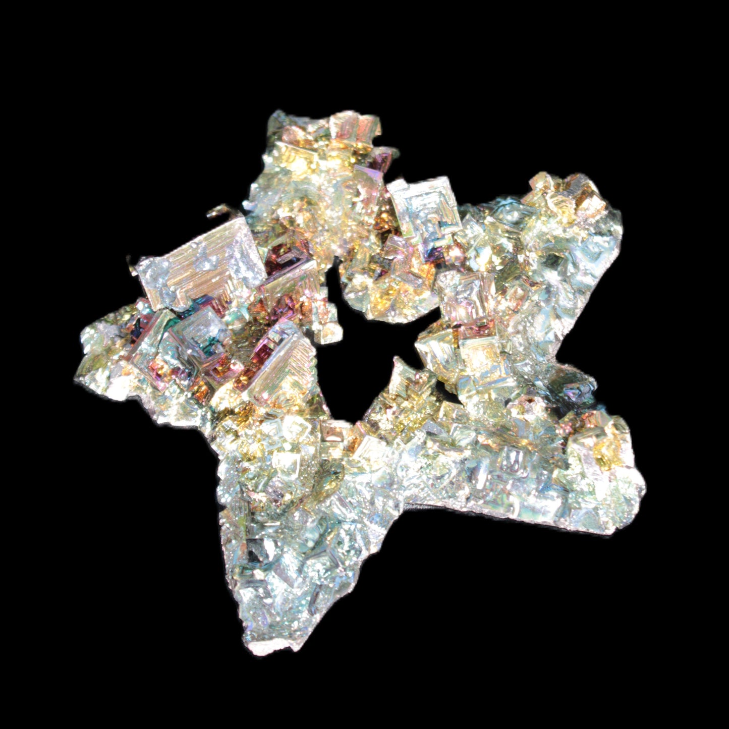 Spectacular Bismuth rainbow star 106*102*30mm 277g Rocks and Things Store