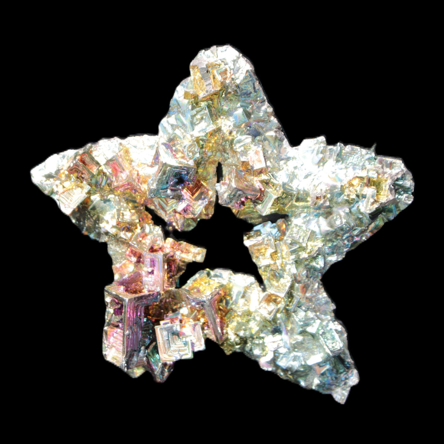 Spectacular Bismuth rainbow star 106*102*30mm 277g Rocks and Things Store