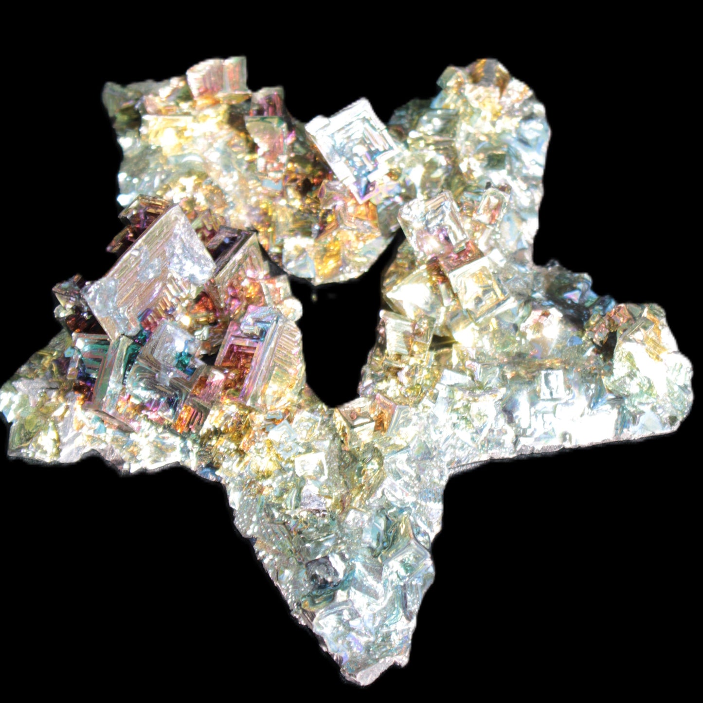 Spectacular Bismuth rainbow star 106*102*30mm 277g Rocks and Things Store