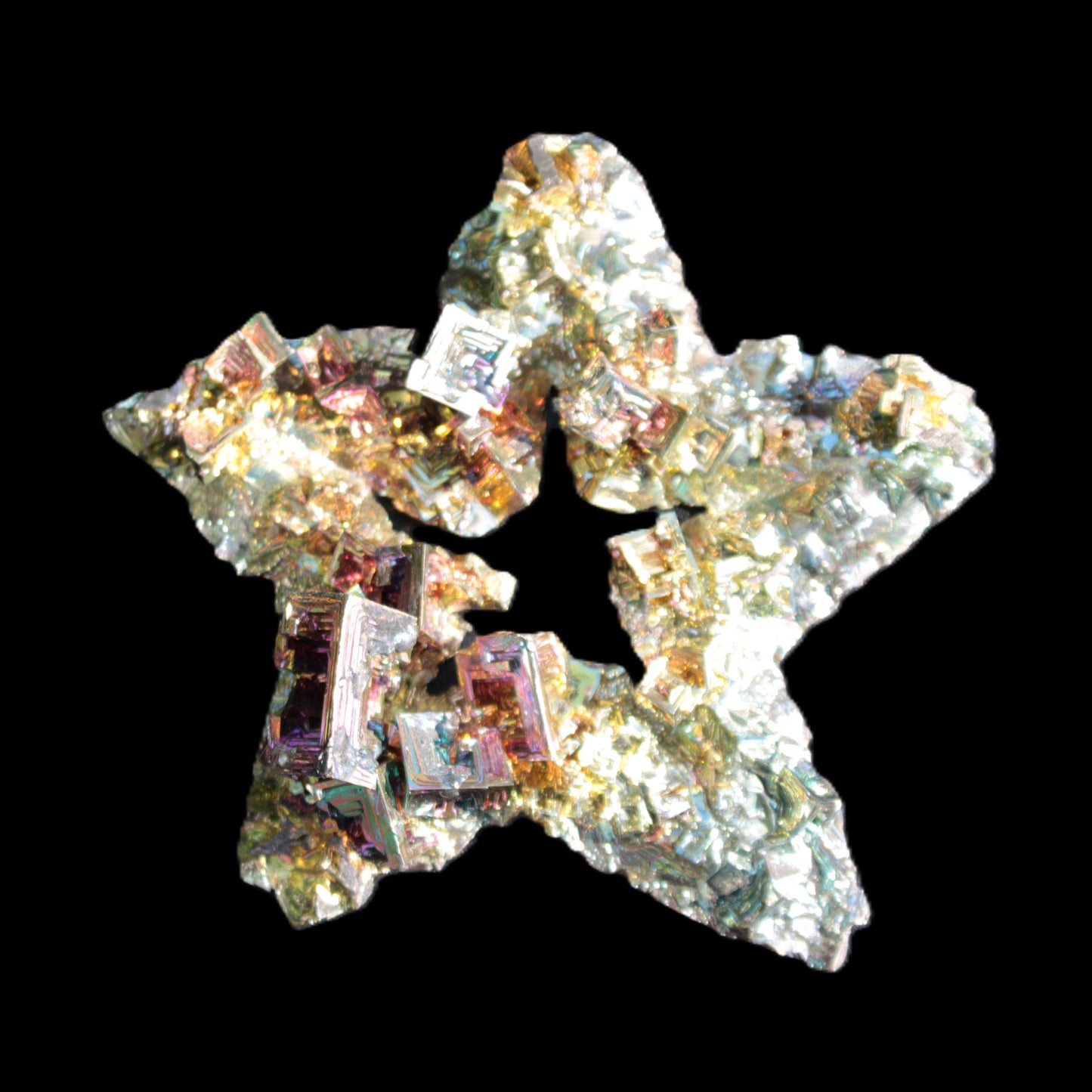 Spectacular Bismuth rainbow star 106*102*30mm 277g Rocks and Things Store