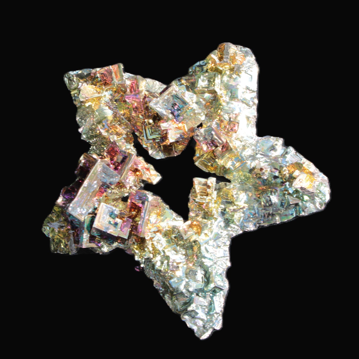 Spectacular Bismuth rainbow star 106*102*30mm 277g Rocks and Things Store