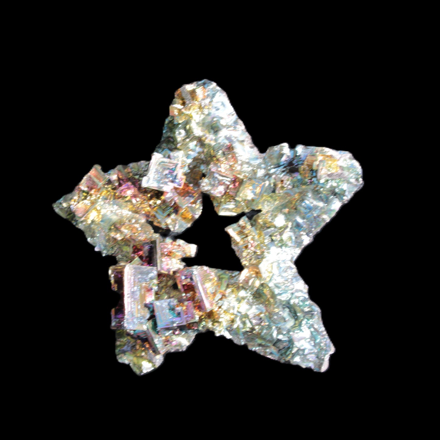 Spectacular Bismuth rainbow star 106*102*30mm 277g Rocks and Things Store