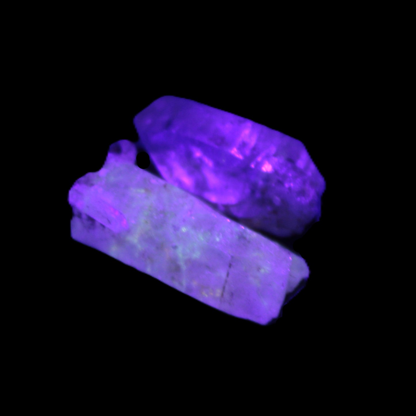 Two Fenster skeletal Enhydro crystals with hydrocarbons 4.8-8.6g