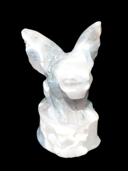 Aquatic Moss Agate hand-carved Felguard 54*100mm 322g