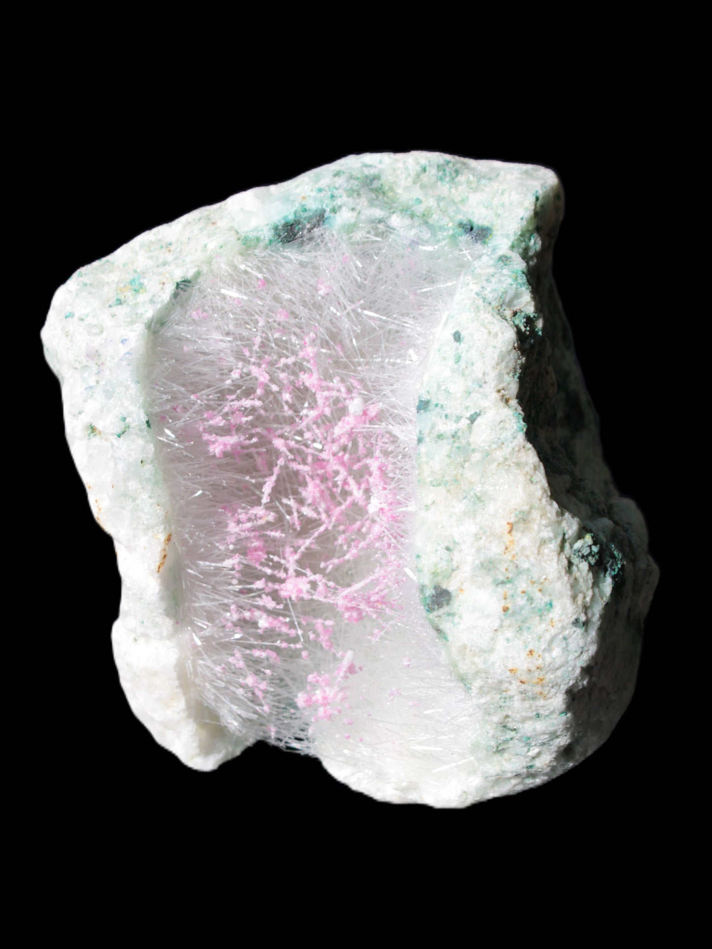 Goethite on Zeolite geode 74*85*77mm from Madagascar 487g
