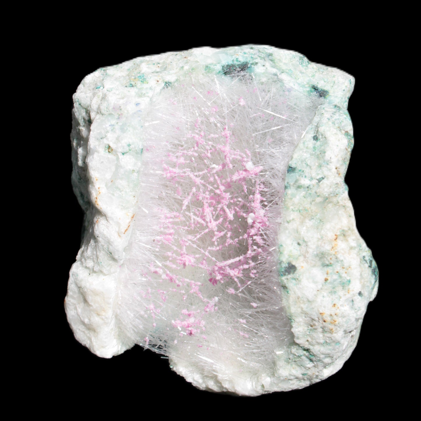 Goethite on Zeolite geode 74*85*77mm from Madagascar 487g