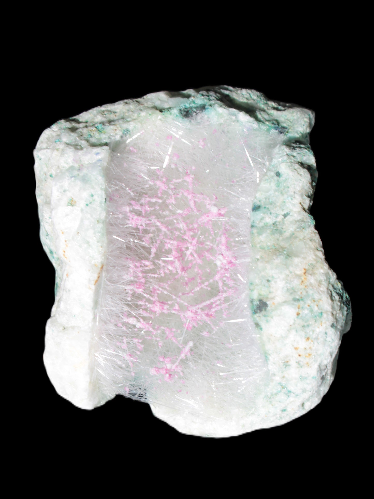 Goethite on Zeolite geode 74*85*77mm from Madagascar 487g