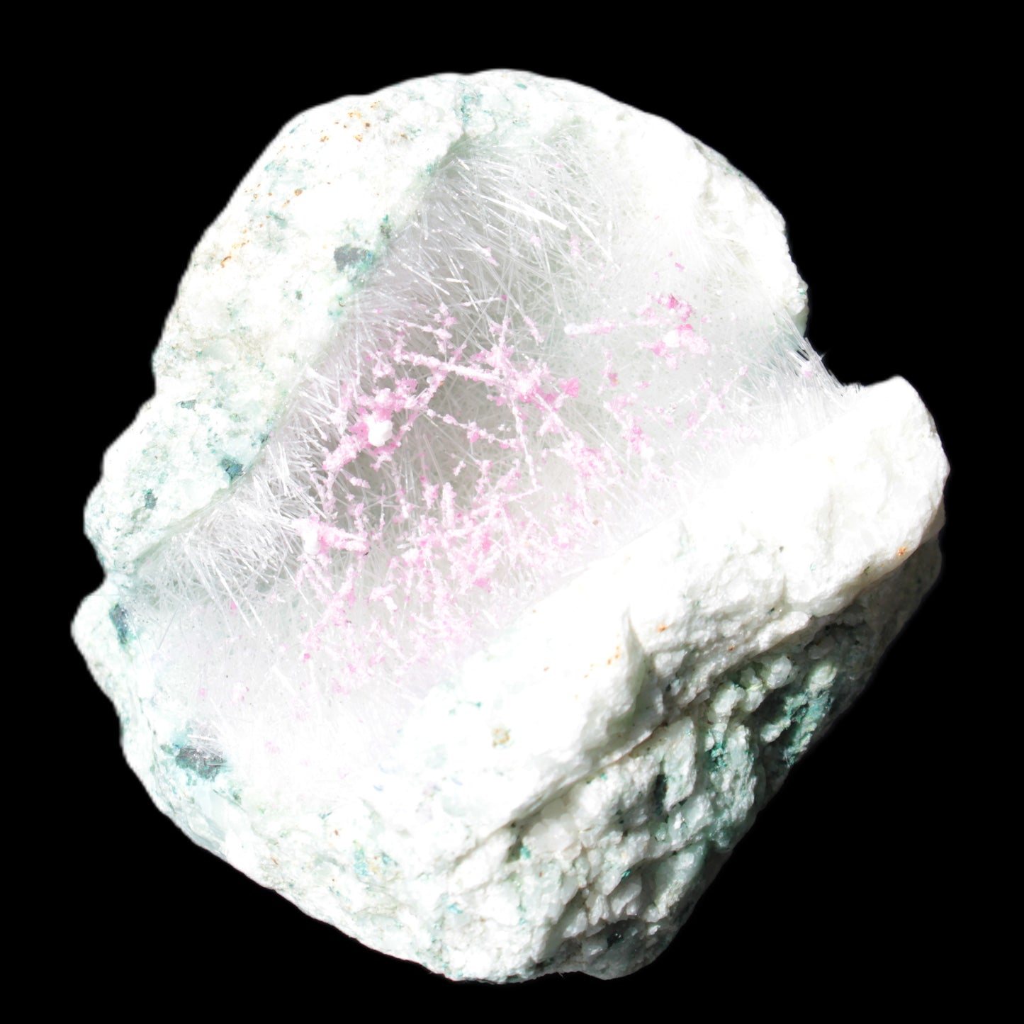 Goethite on Zeolite geode 74*85*77mm from Madagascar 487g