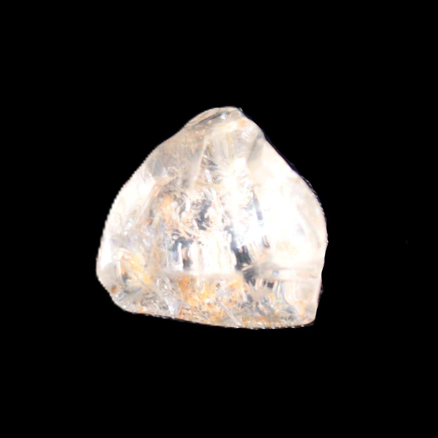 Blue Dumortierite in Golden Healer Quartz crystal 7.3ct in bright sunlight