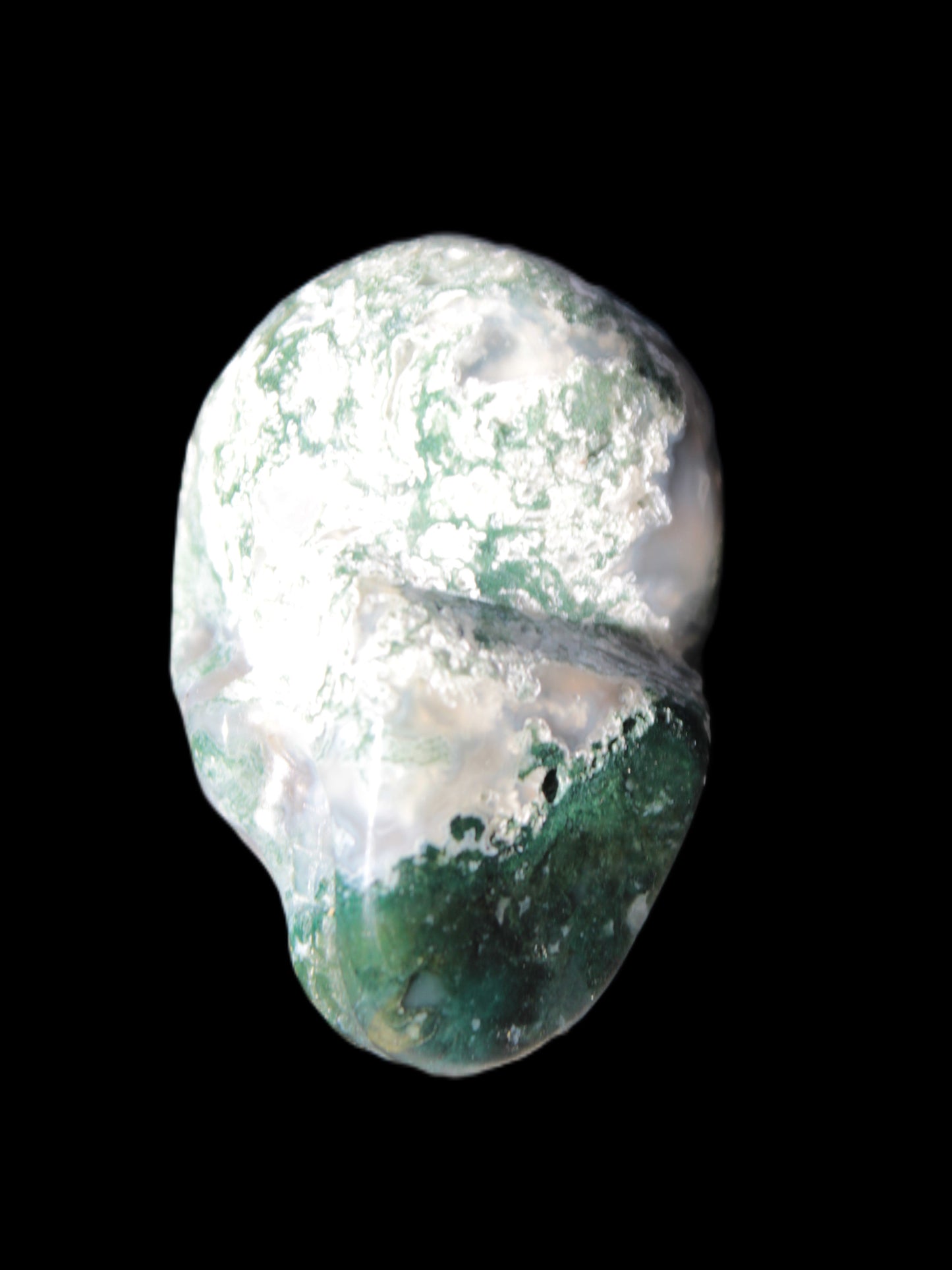 Moss Agate skull 47*30*32mm 57g Rocks and Things Store