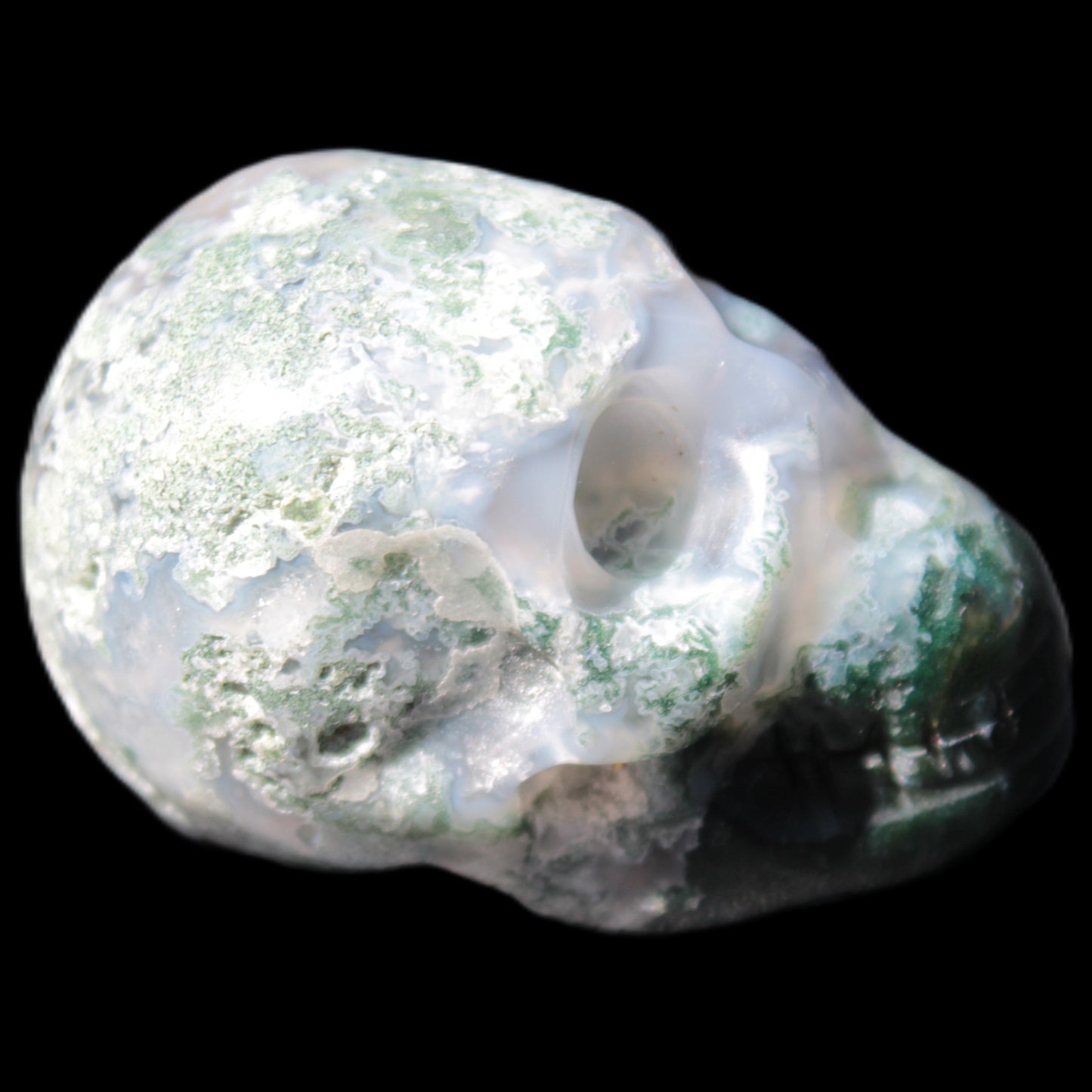 Moss Agate skull 47*30*32mm 57g Rocks and Things Store