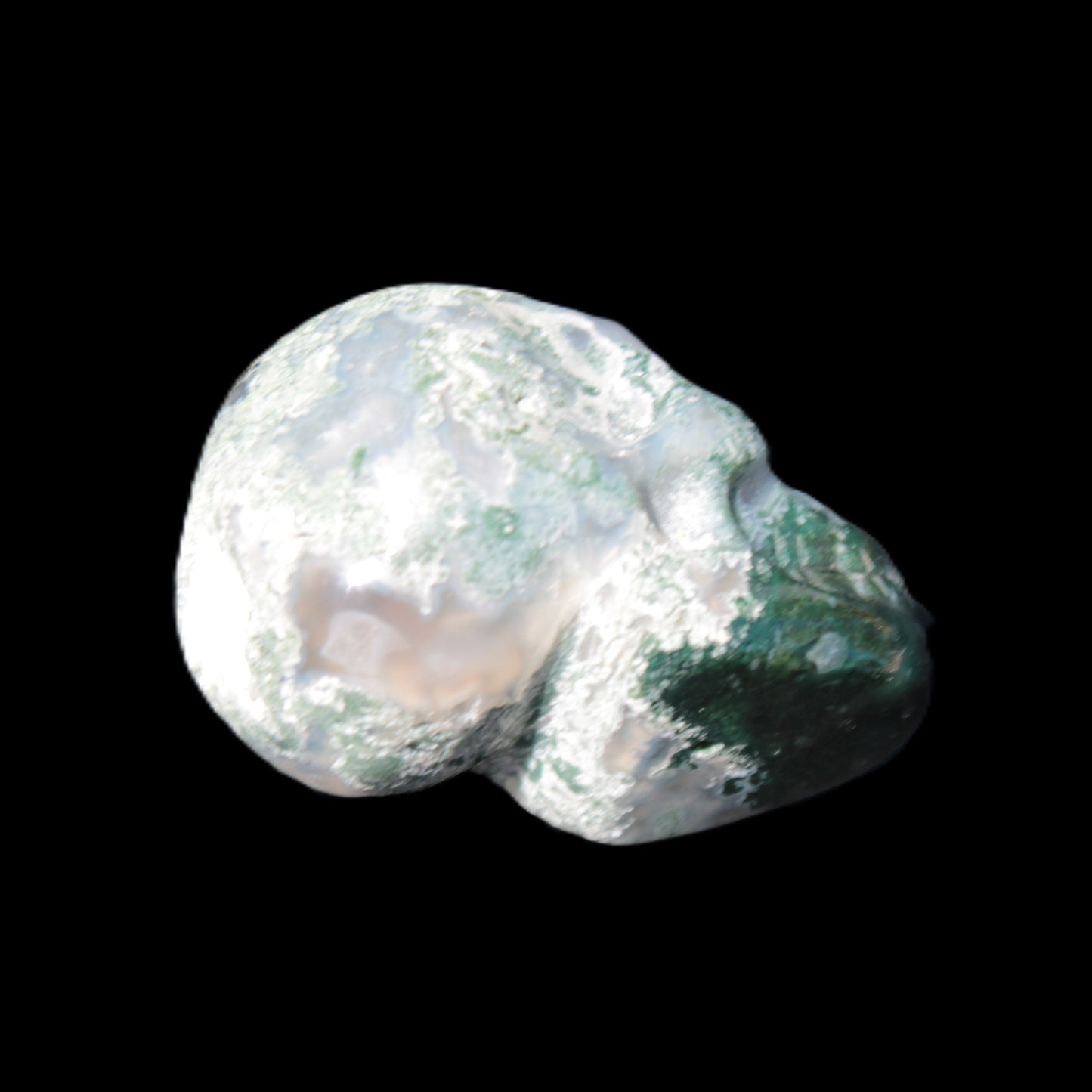 Moss Agate skull 47*30*32mm 57g Rocks and Things Store