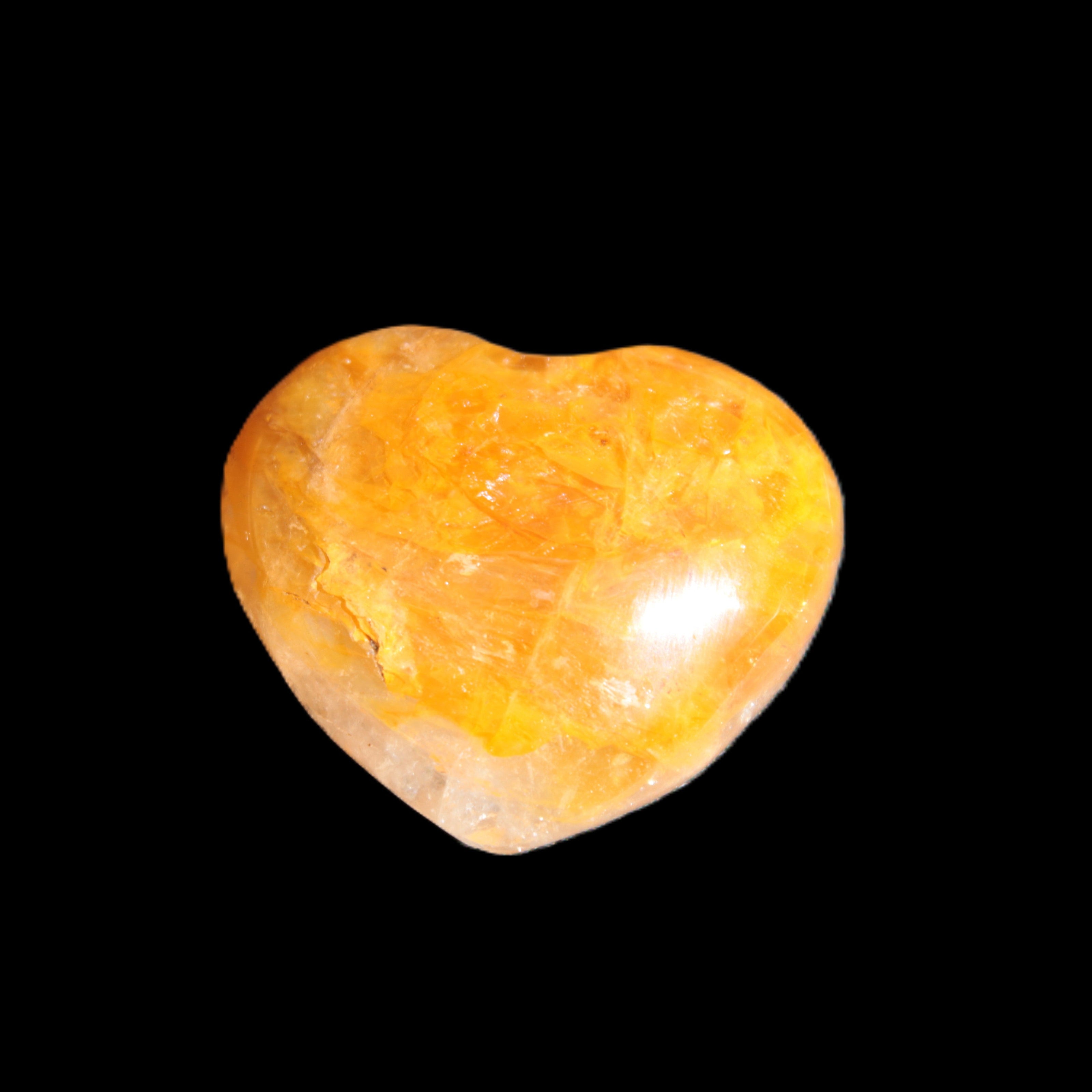 Golden Healer Quartz puffy heart 37*32mm 30g Rocks and Things Store