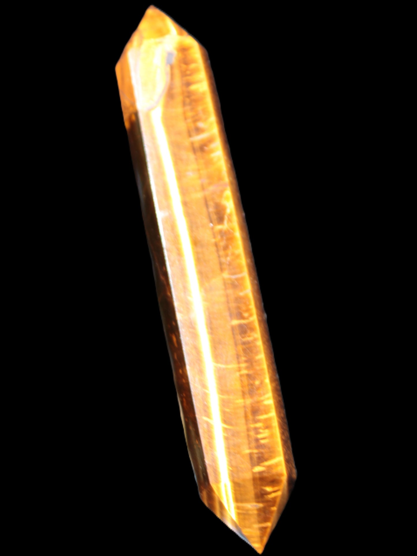 Golden Tigers Eye double-terminated large wand 141.9g Rocks and Things Store