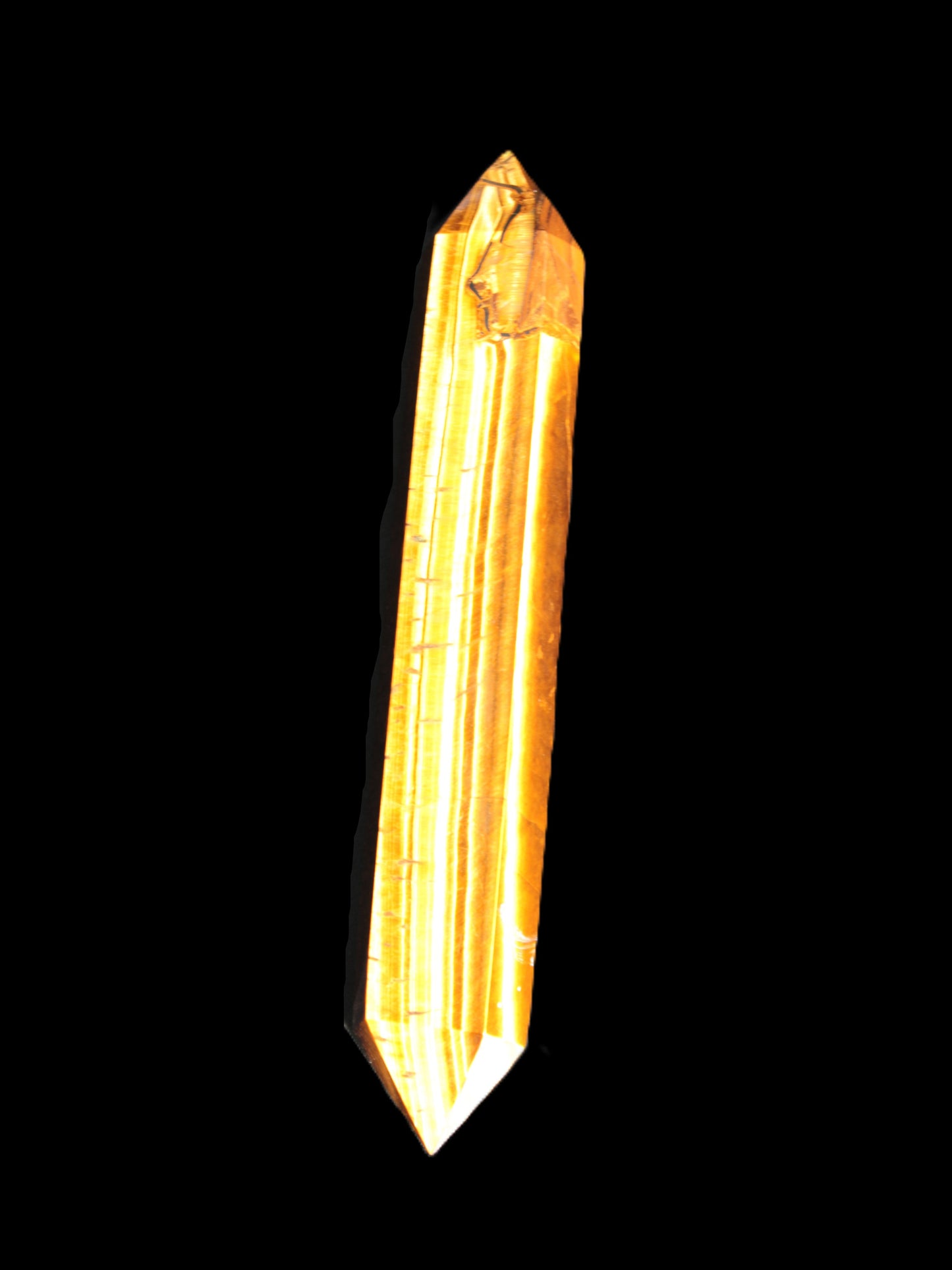 Golden Tigers Eye double-terminated large wand 141.9g Rocks and Things Store