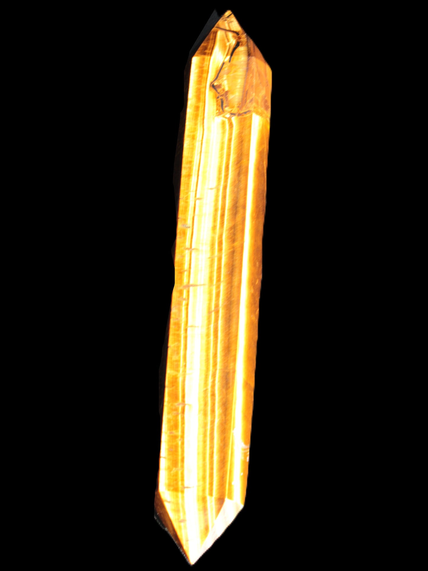 Golden Tigers Eye double-terminated large wand 141.9g Rocks and Things Store