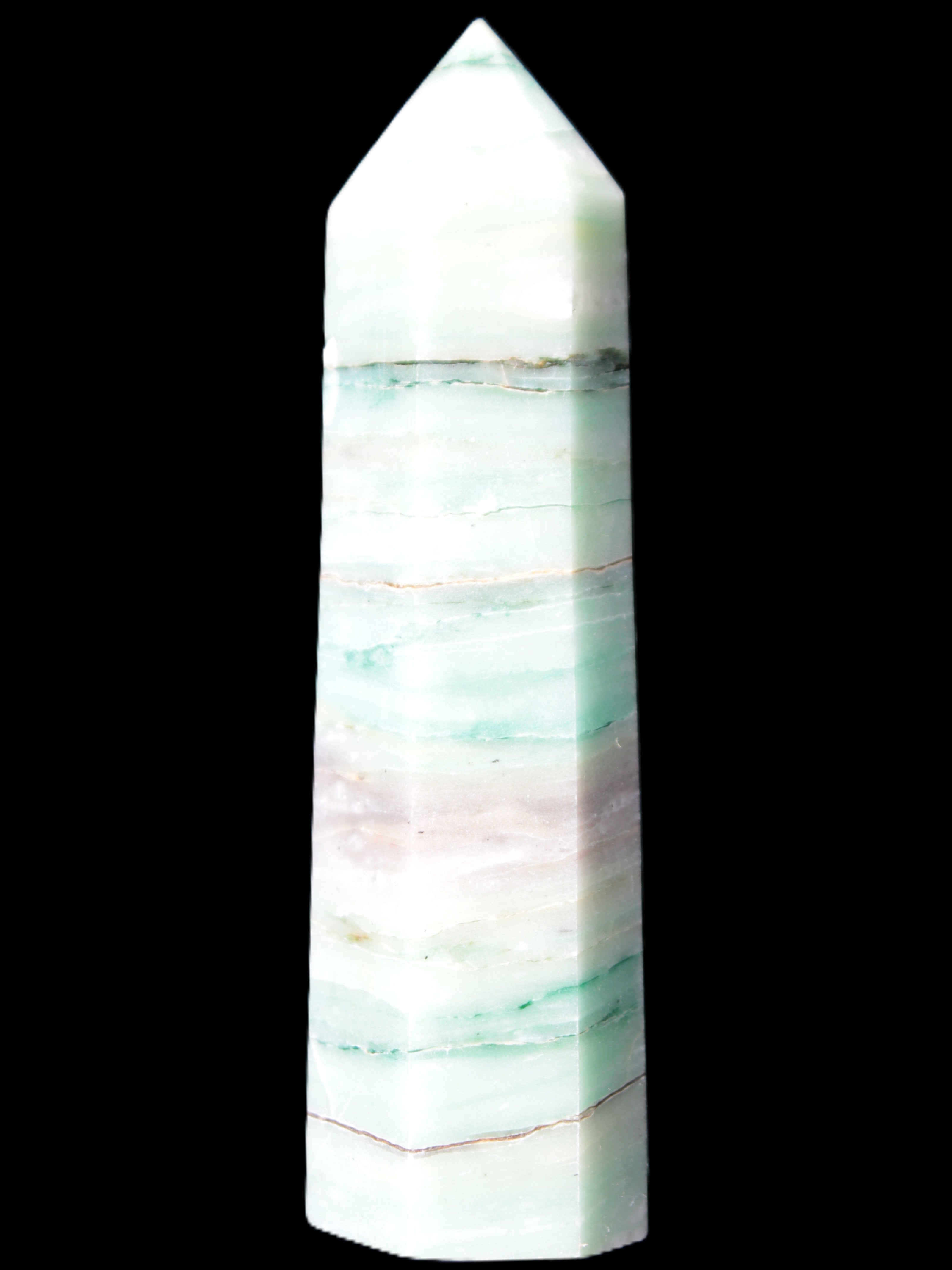 Pistachio calcite obelisk 112mm 170g Rocks and Things Store