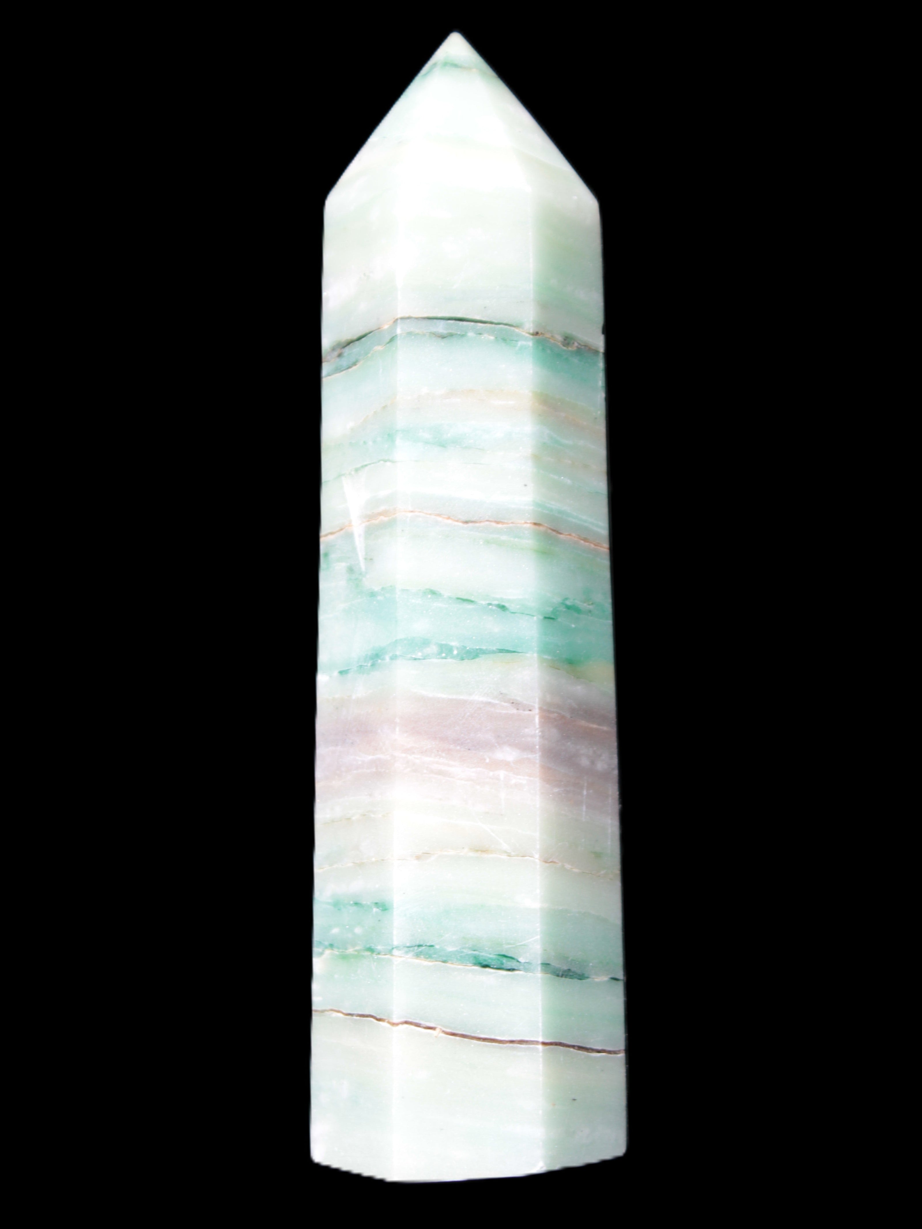 Pistachio calcite obelisk 112mm 170g Rocks and Things Store