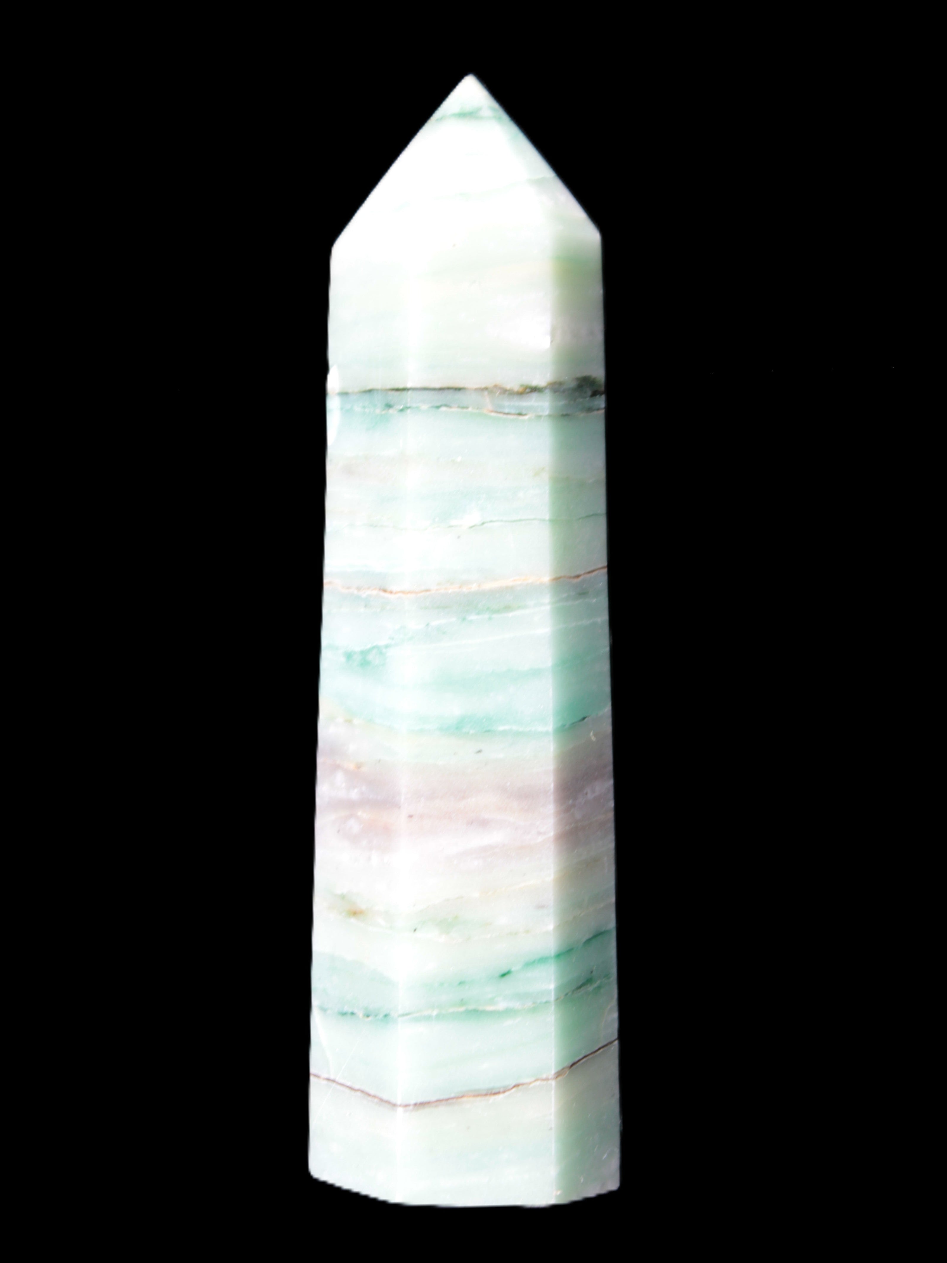 Pistachio calcite obelisk 112mm 170g Rocks and Things Store