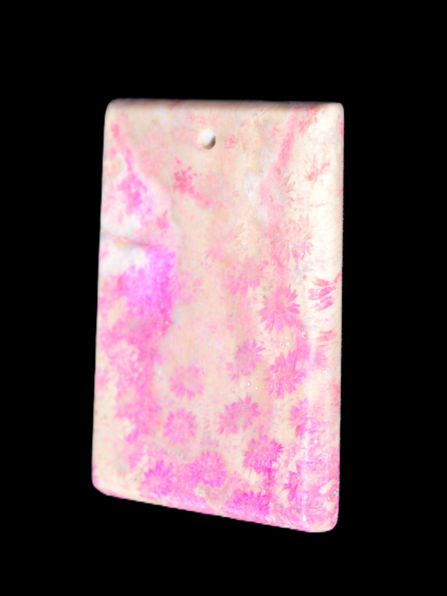 Rose Chrysanthemum coral fossil pendant 47*33*5mm 22.6g in bright sunlight - Rocks and Things Store