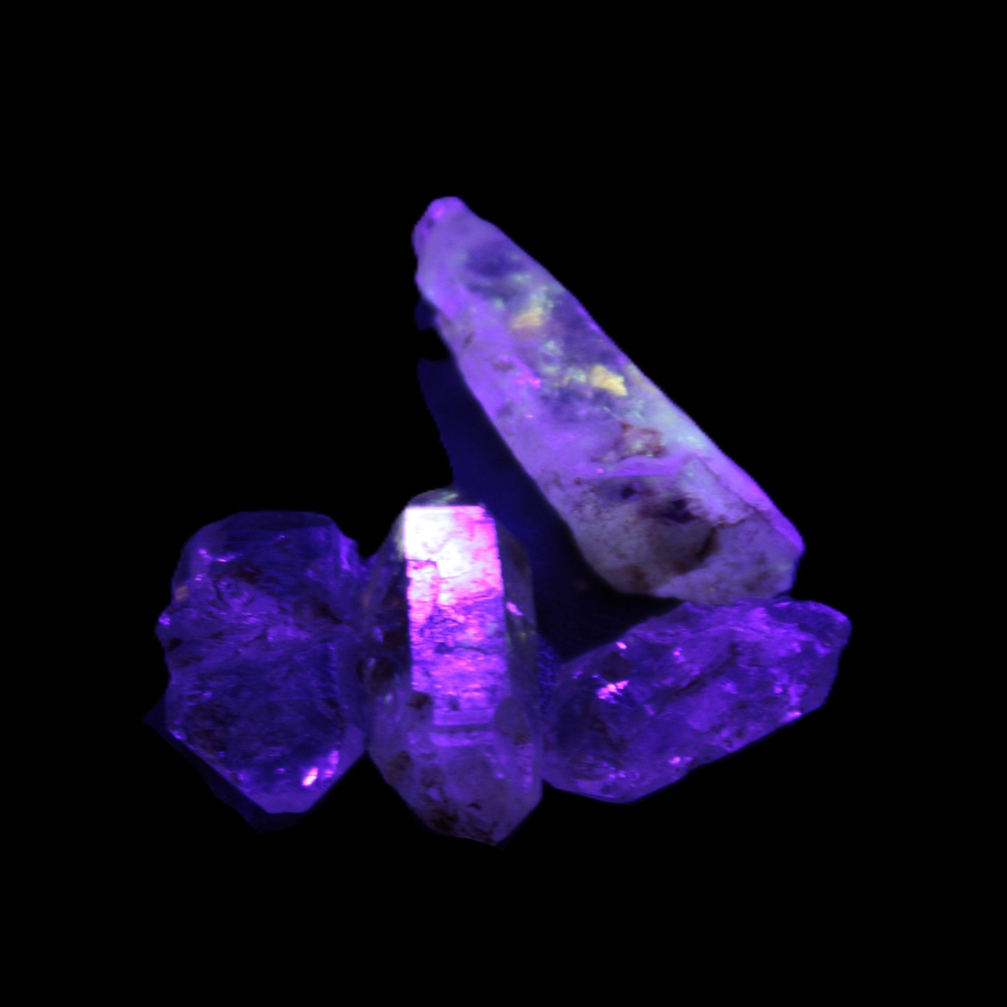 Fenster Enhydro Hydrocarbon 4 crystals 9-10g in UV light - Rocks and Things Store