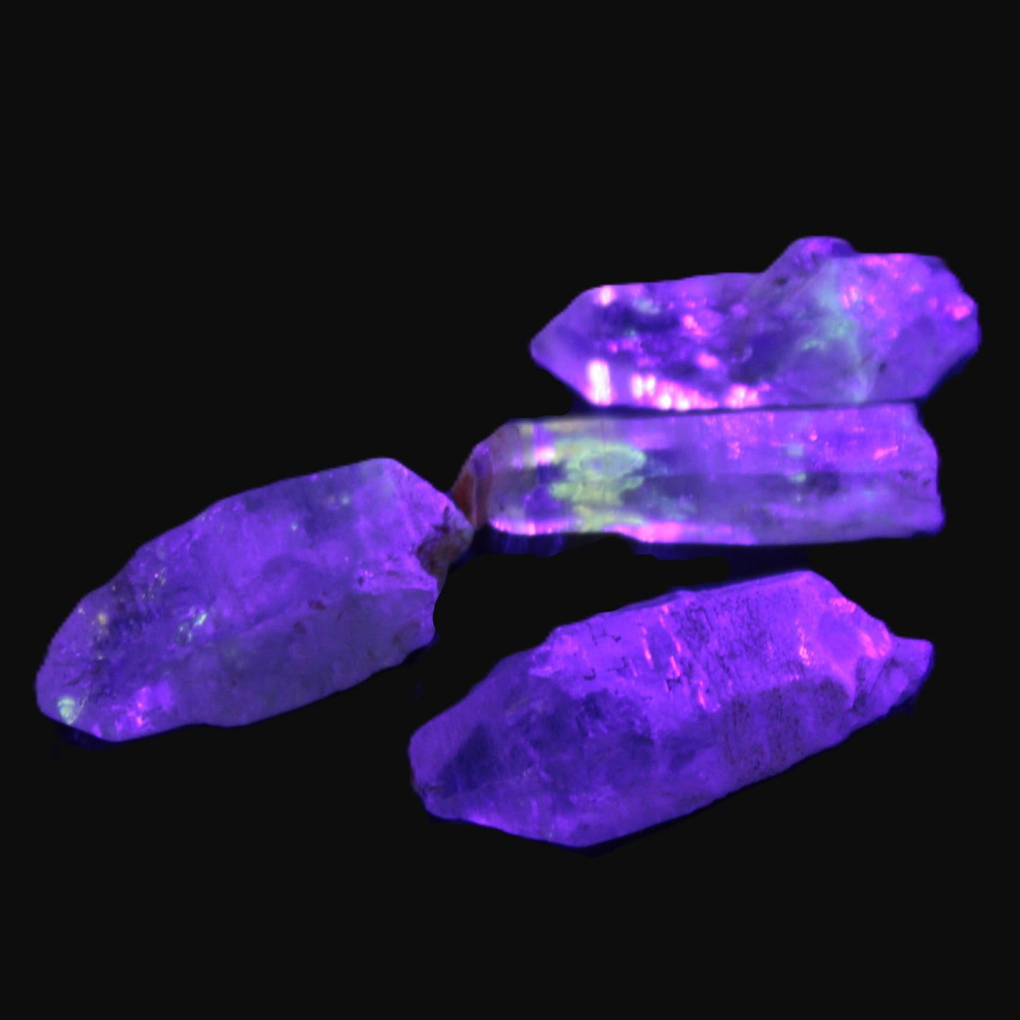 Fenster Enhydro Hydrocarbon 4 crystals 9-10g in UV light - Rocks and Things Store